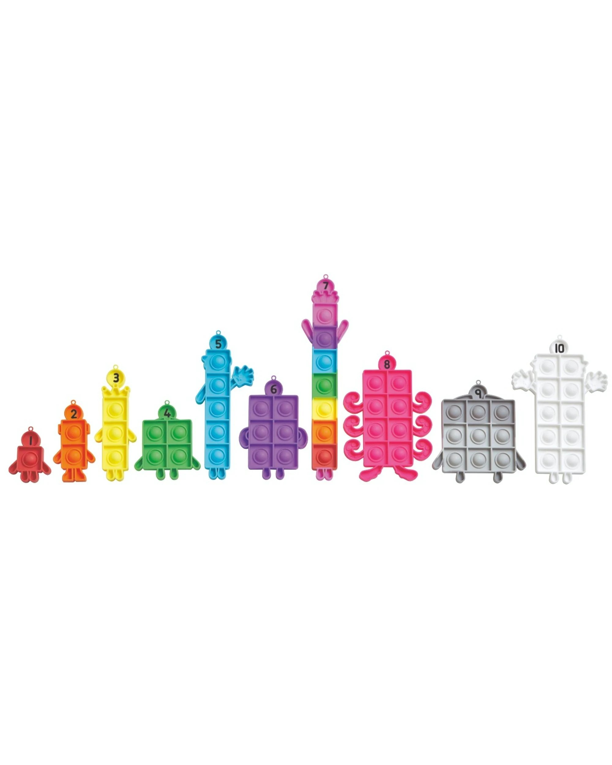 3 Numberblocks Sensory Bubble Poppers One to Ten 10pc Set, 3 of 6