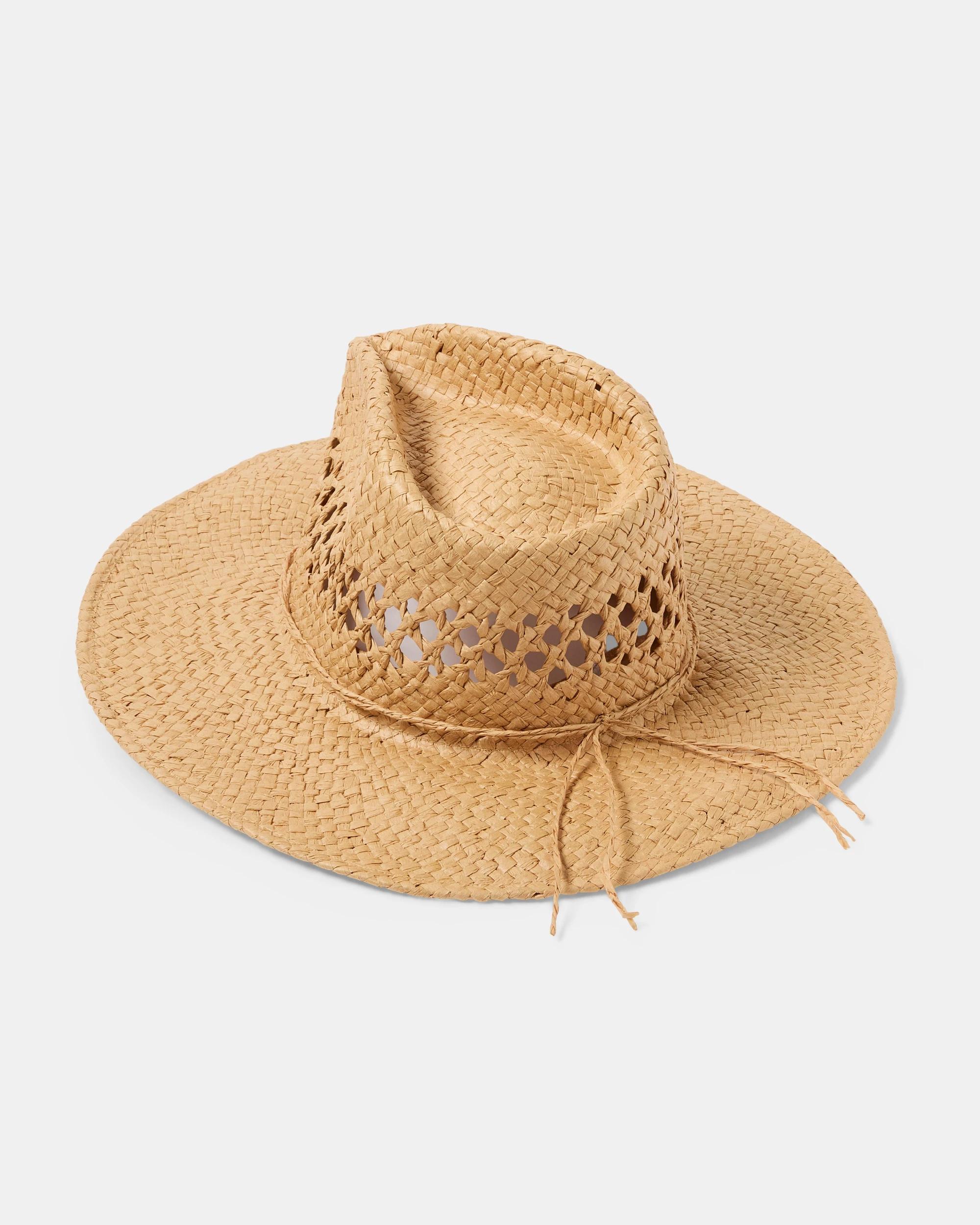 2 Beaded Trim Cowboy Hat Natural, 2 of 3