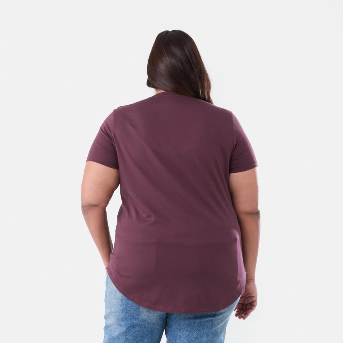 3 Curve Short Sleeve Basic Print T-shirt CHASING SUNRISE WARM MULBERRY, 3 of 6