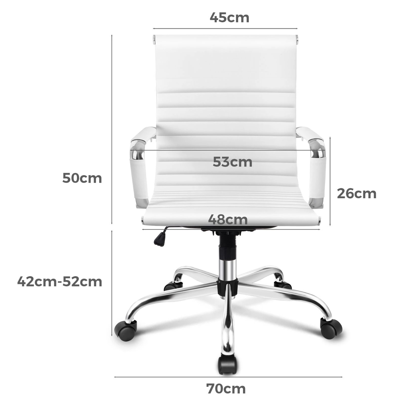 3 Alfordson Office Chair Ergonomic Executive Computer Seat Gaming Mid Back - White, 3 of 10