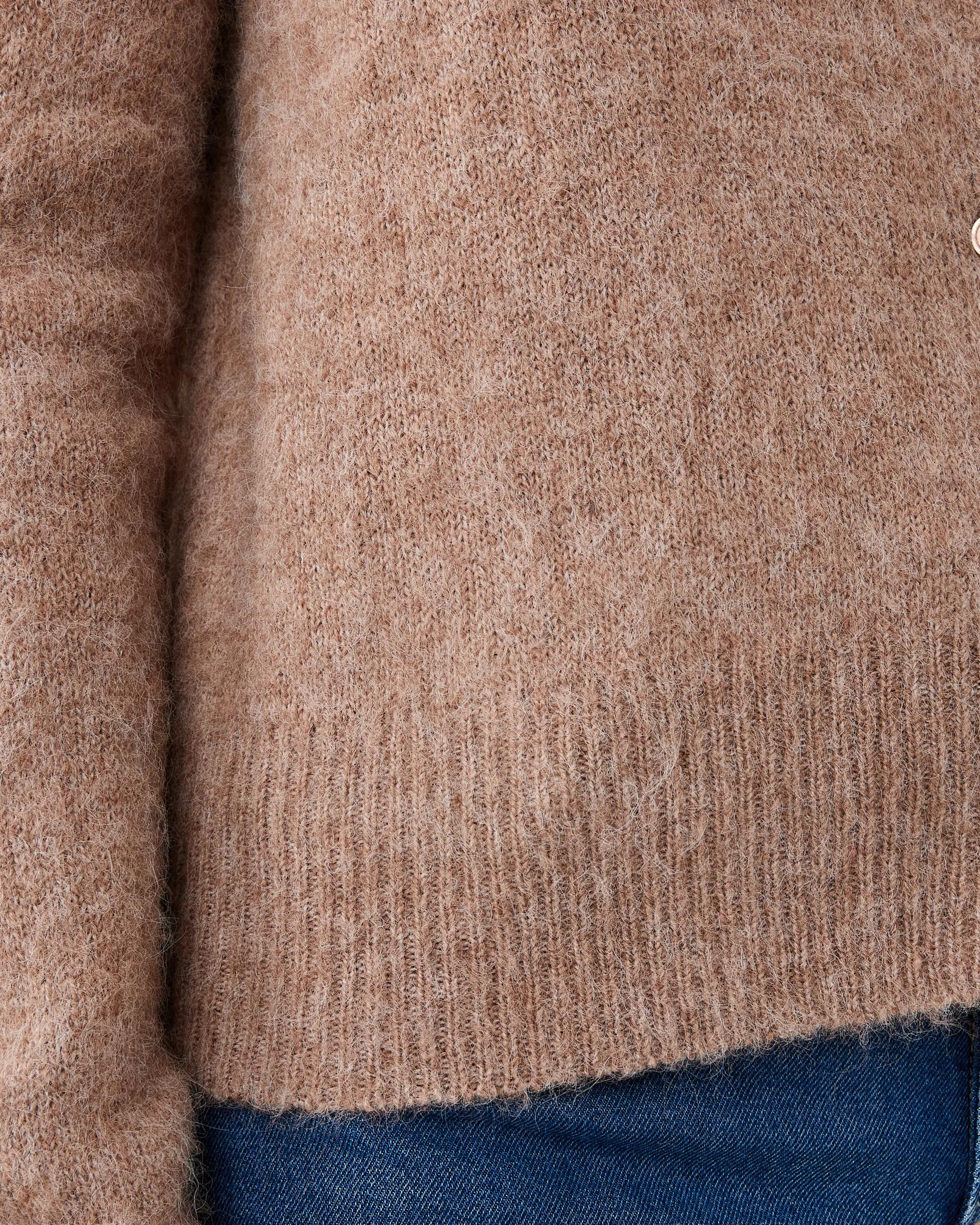 6 Long Sleeve Fluffy Cardigan Natural, 6 of 6