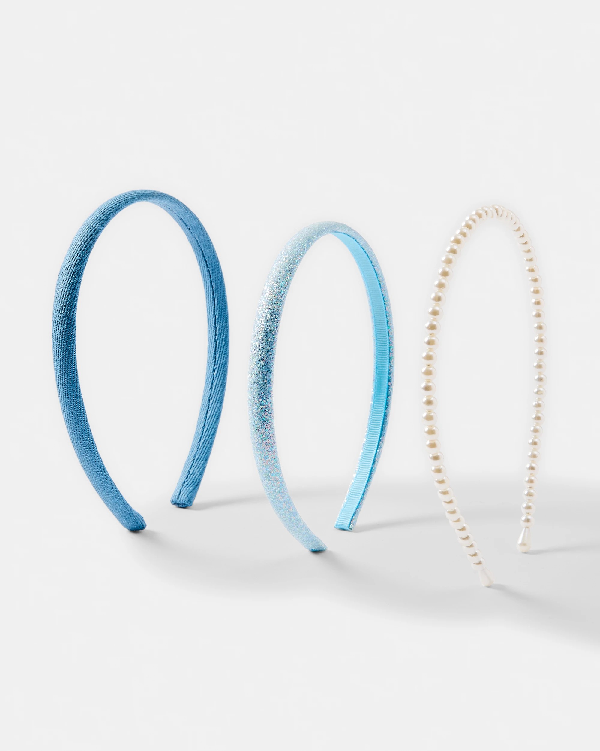 1 3 Pack Faux Pearl Headband - Blue and White, 1 of 4