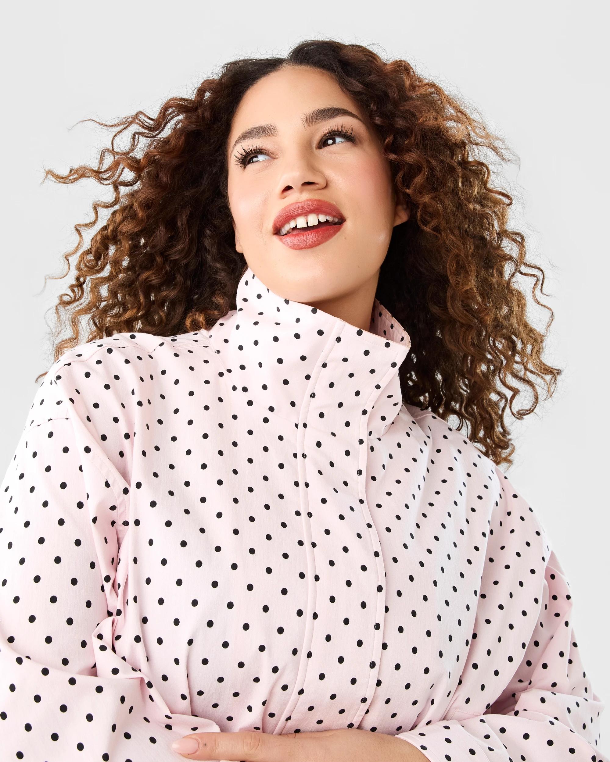 5 Spot Funnel Neck Jacket Pink Dot, 5 of 9