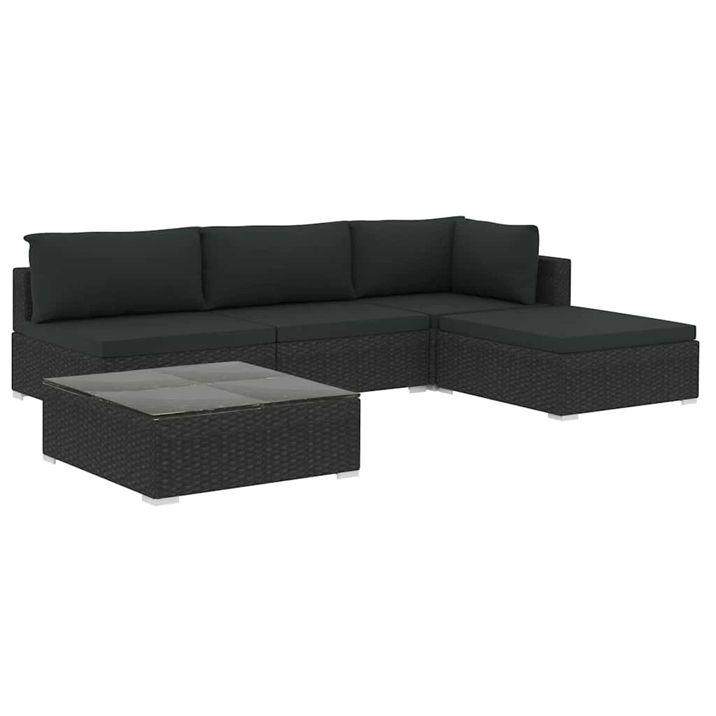 1 vidaXL Garden sofa set Modular - Black, 1 of 9