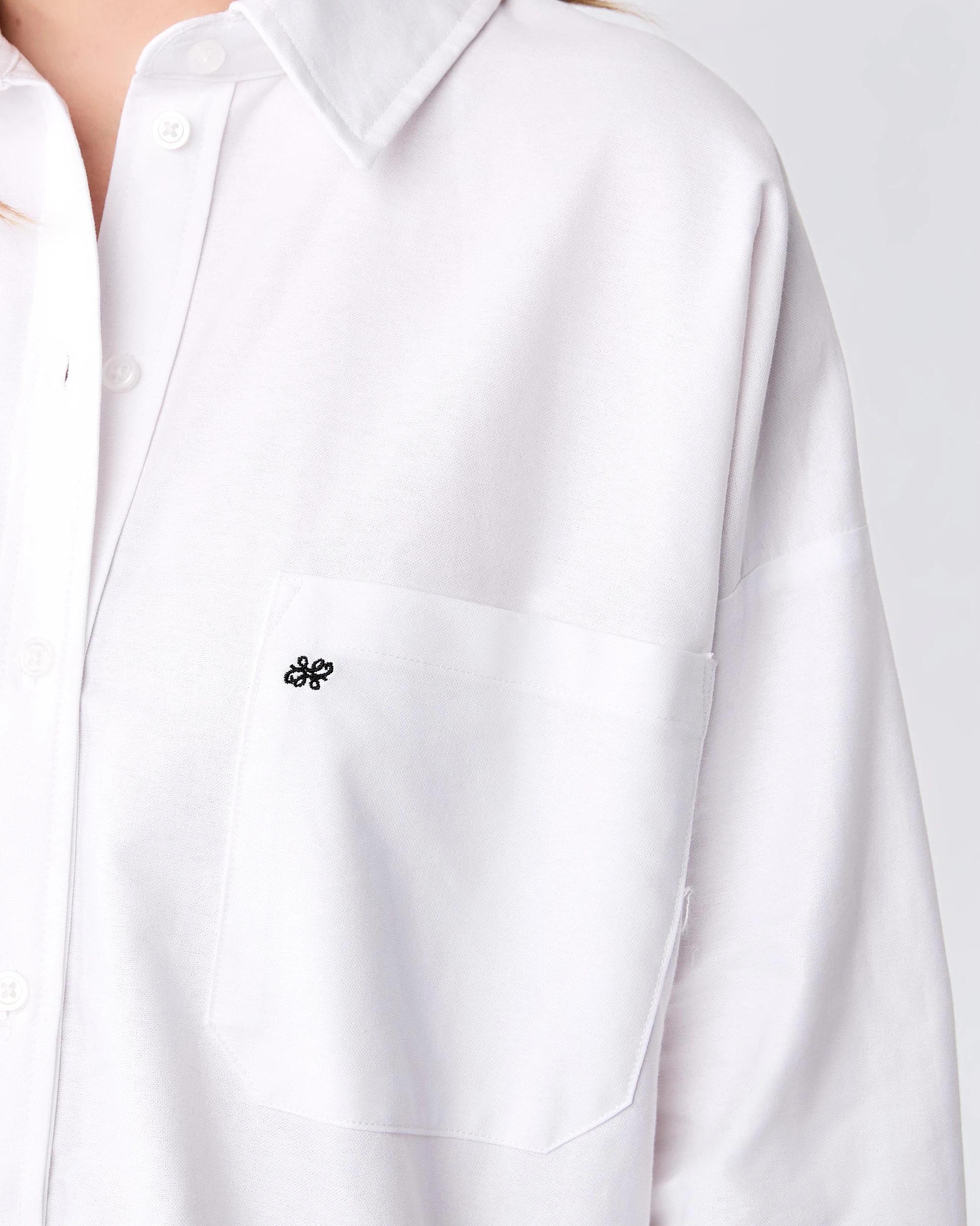 4 Long Sleeve Oxford Shirt White, 4 of 7