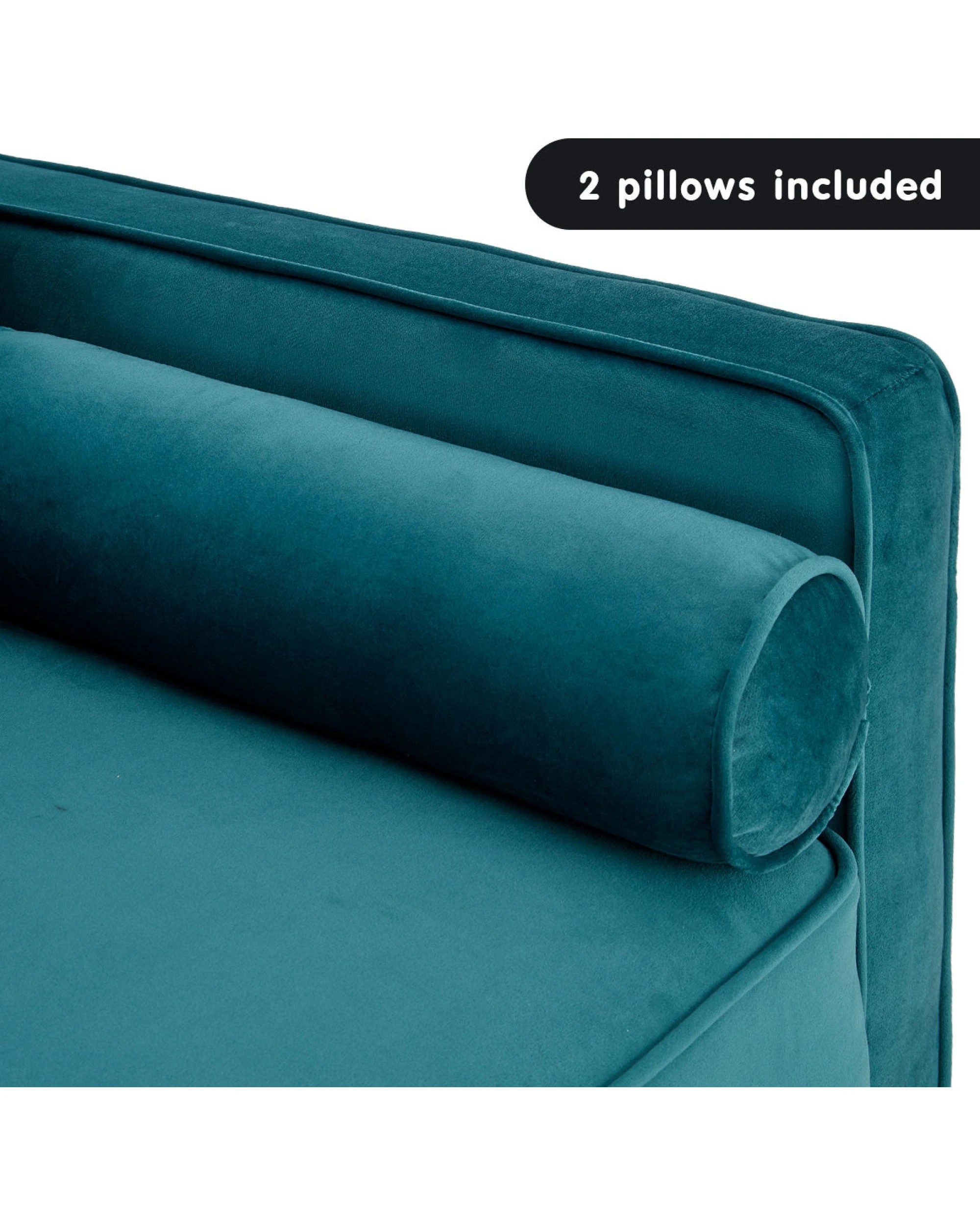 7 Sarantino Faux Velvet Sofa Bed Couch Furniture Lounge Suite Seat Blue, 7 of 10
