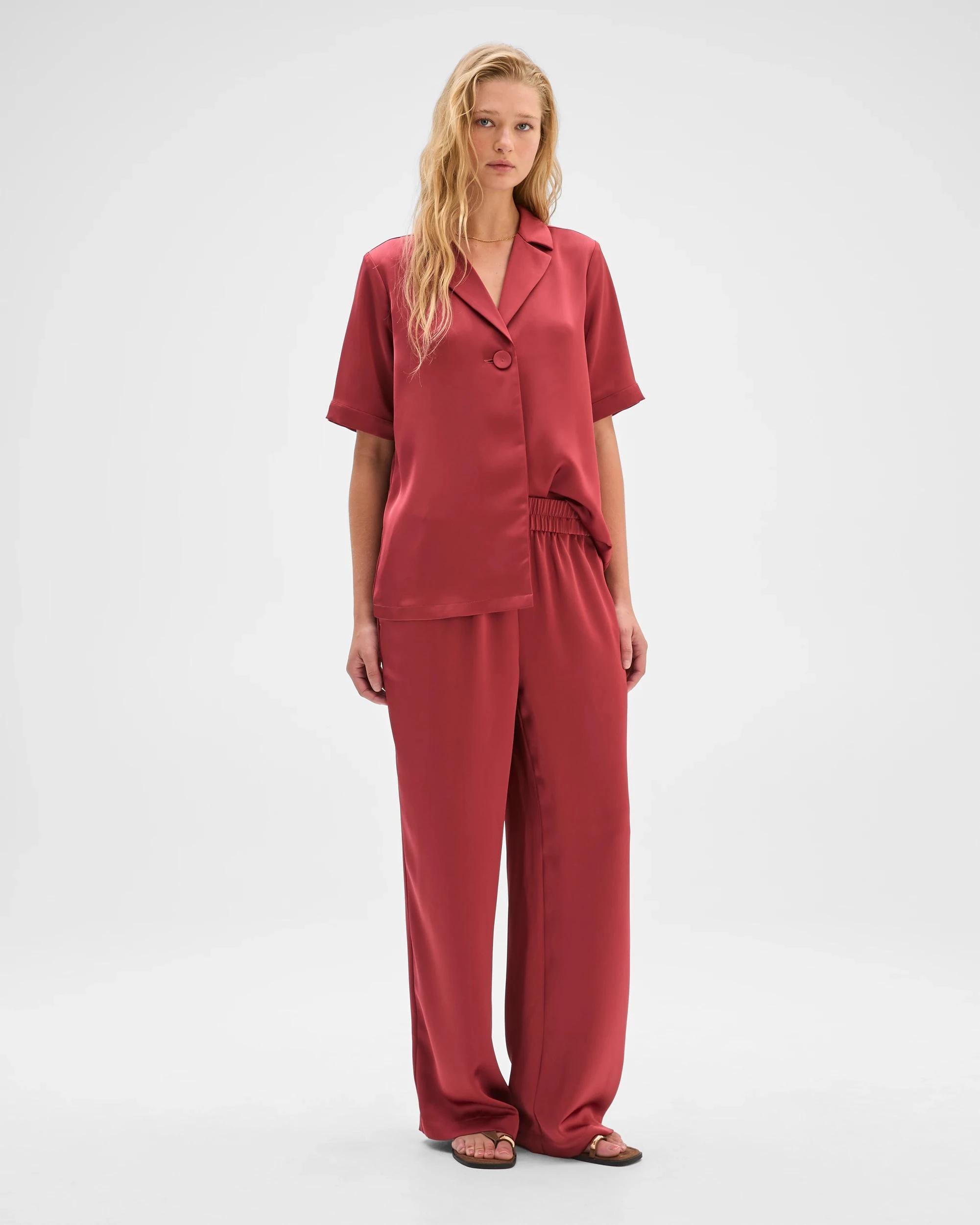 5 Preview Satin Straight Leg Pants POMEGRANATE, 5 of 7