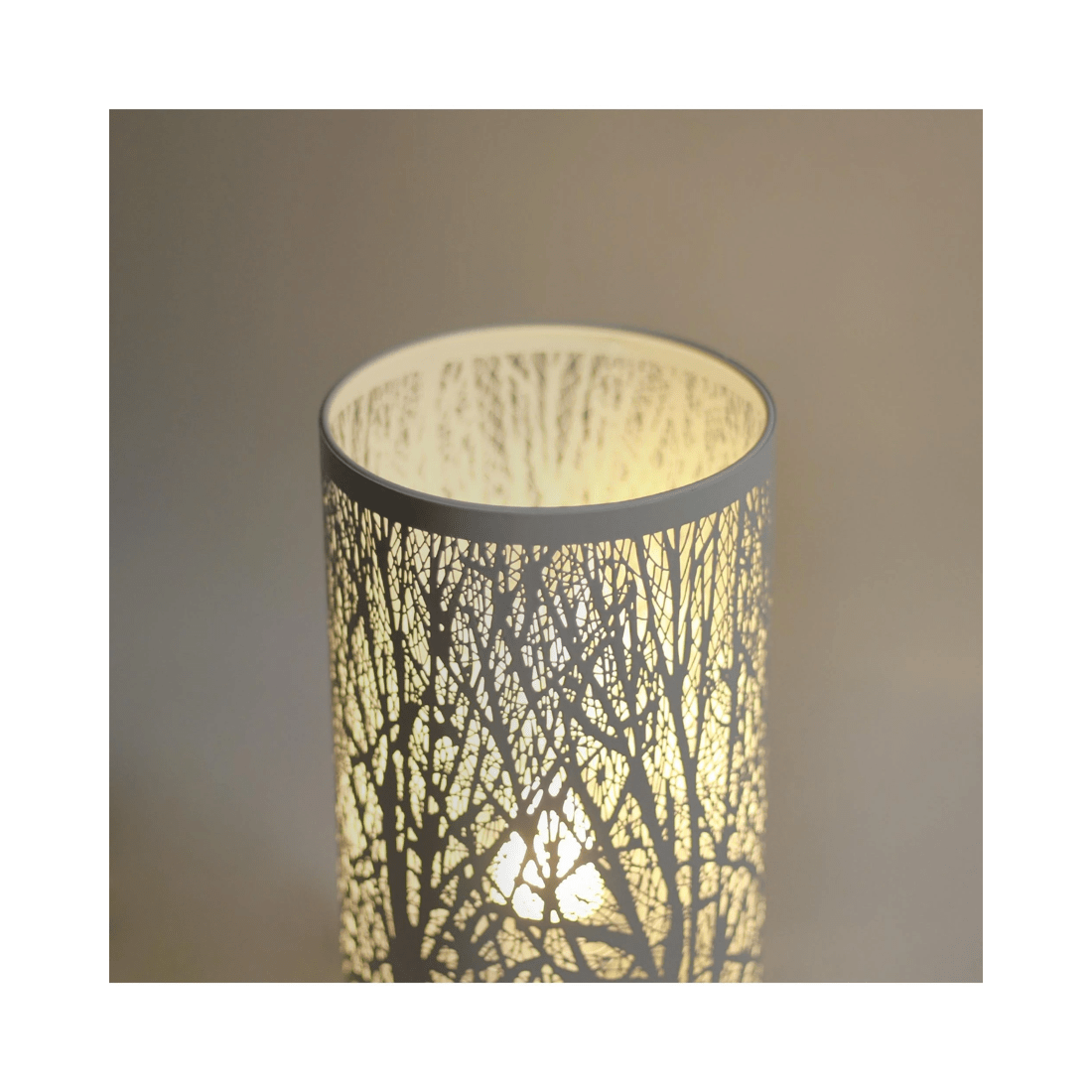 4 Lexi Lighting White Forest Table Lamp, Metal Cylindrical Shade, E27 (Model LO-0002)
 - white, 4 of 6
