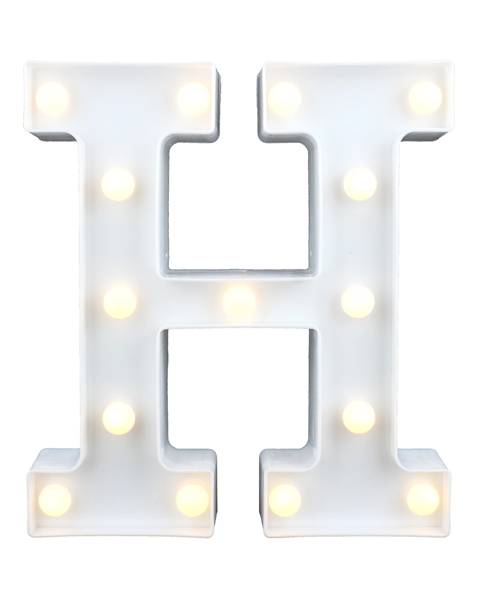 1 Partyrama LED Light Up Letter H White, 1 of 3