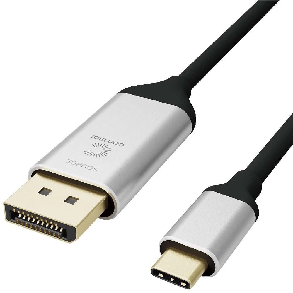 1 Comsol DisplayPort to USB-C 4K Cable 2m, 1 of 1