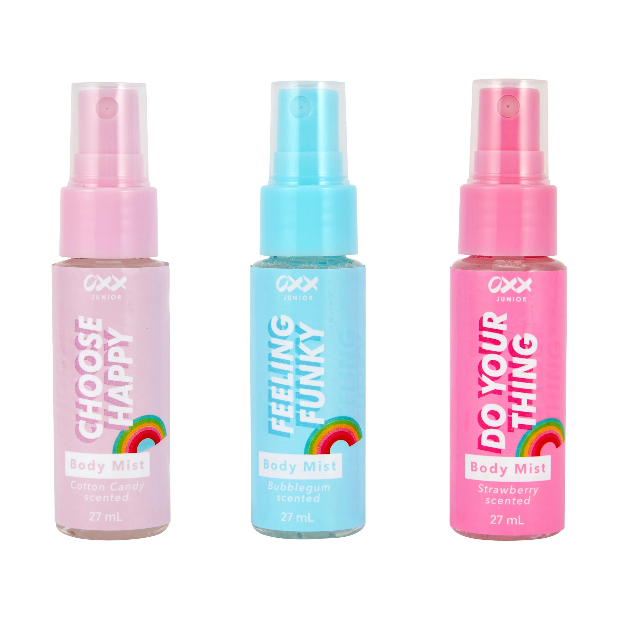 2 OXX Junior 3 Piece Choose Happy Body Mist Set - Bubblegum, Strawberry and Cotton Candy Scented, 2 of 6
