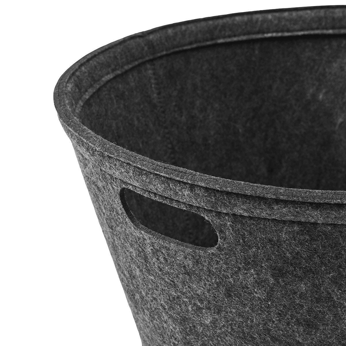 4 Round Felt Basket - Charcoal, 4 of 5