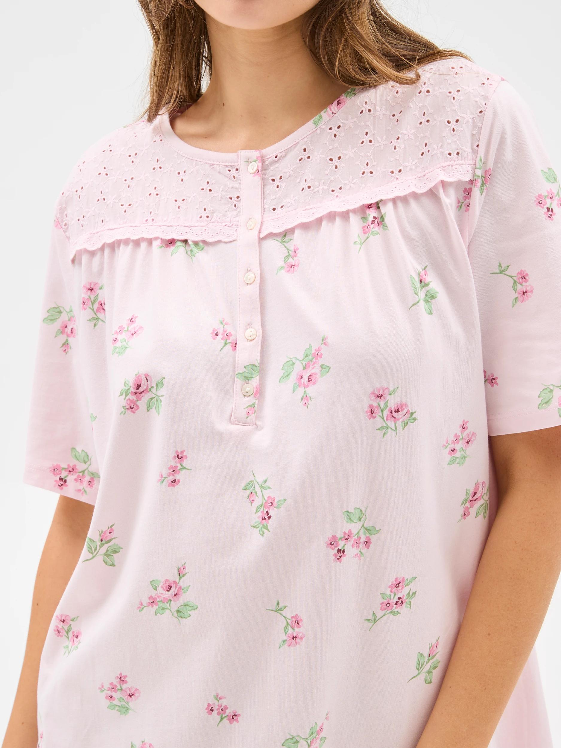 5 Target Australian Cotton Womens Short Sleeve Traditional Sleep Nightie PINK DITSY FLORAL, 5 of 5