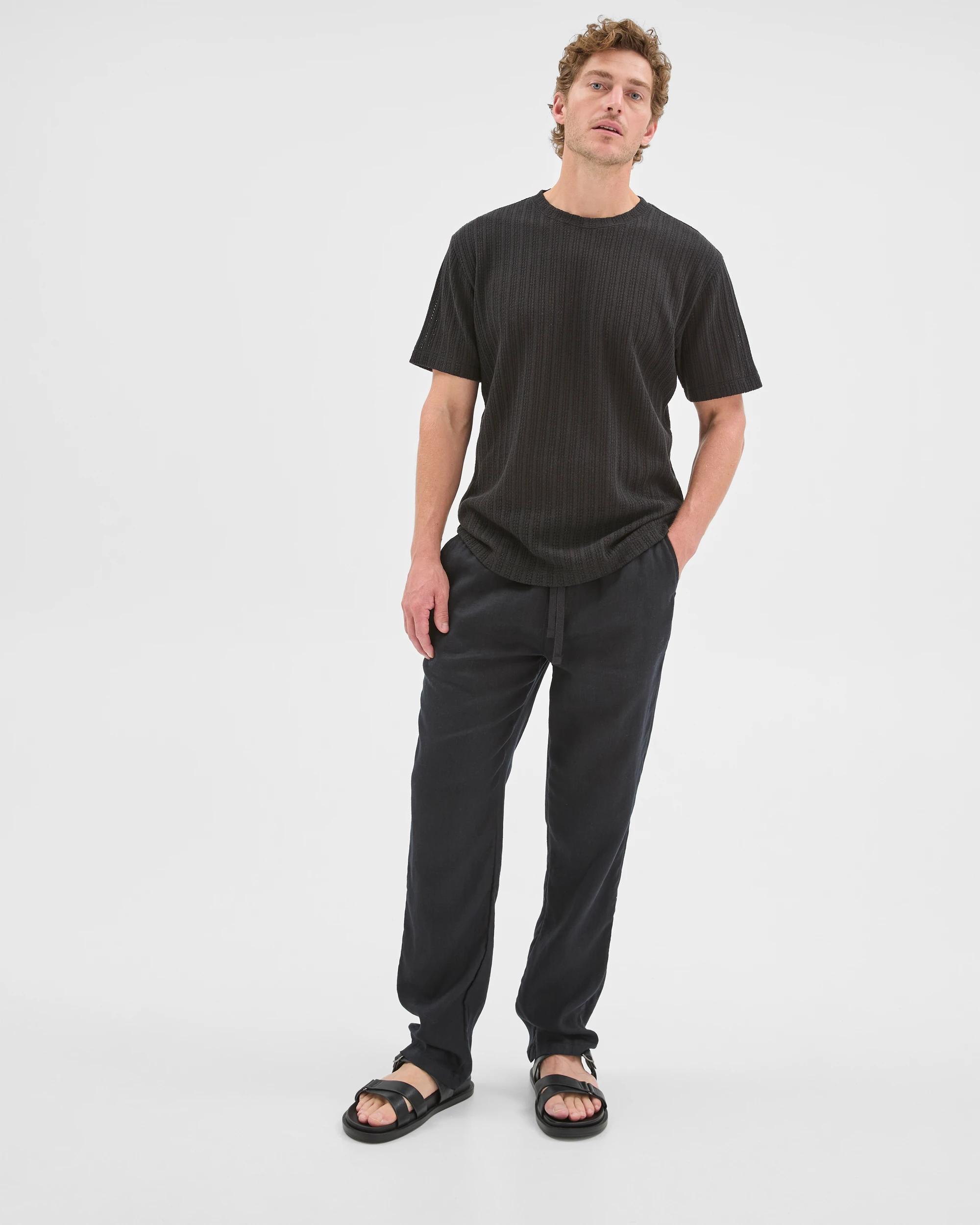 2 Target Man European Linen Full Length Pants BLACK, 2 of 6