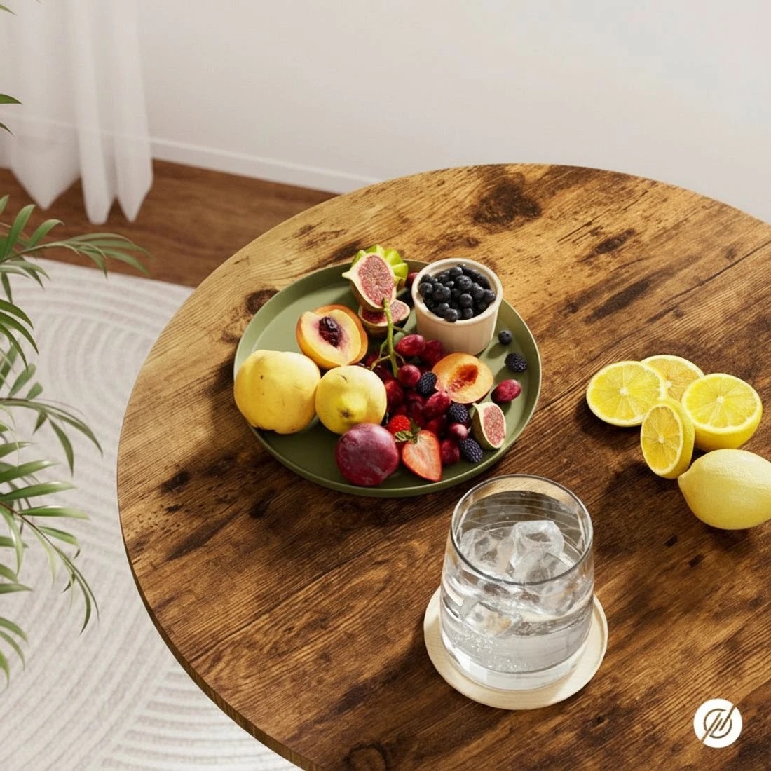 6 Artiss Height Adjustable Bar Table 360 Swivel Round Gaslift Design 60cm Rustic - Brown, 6 of 7