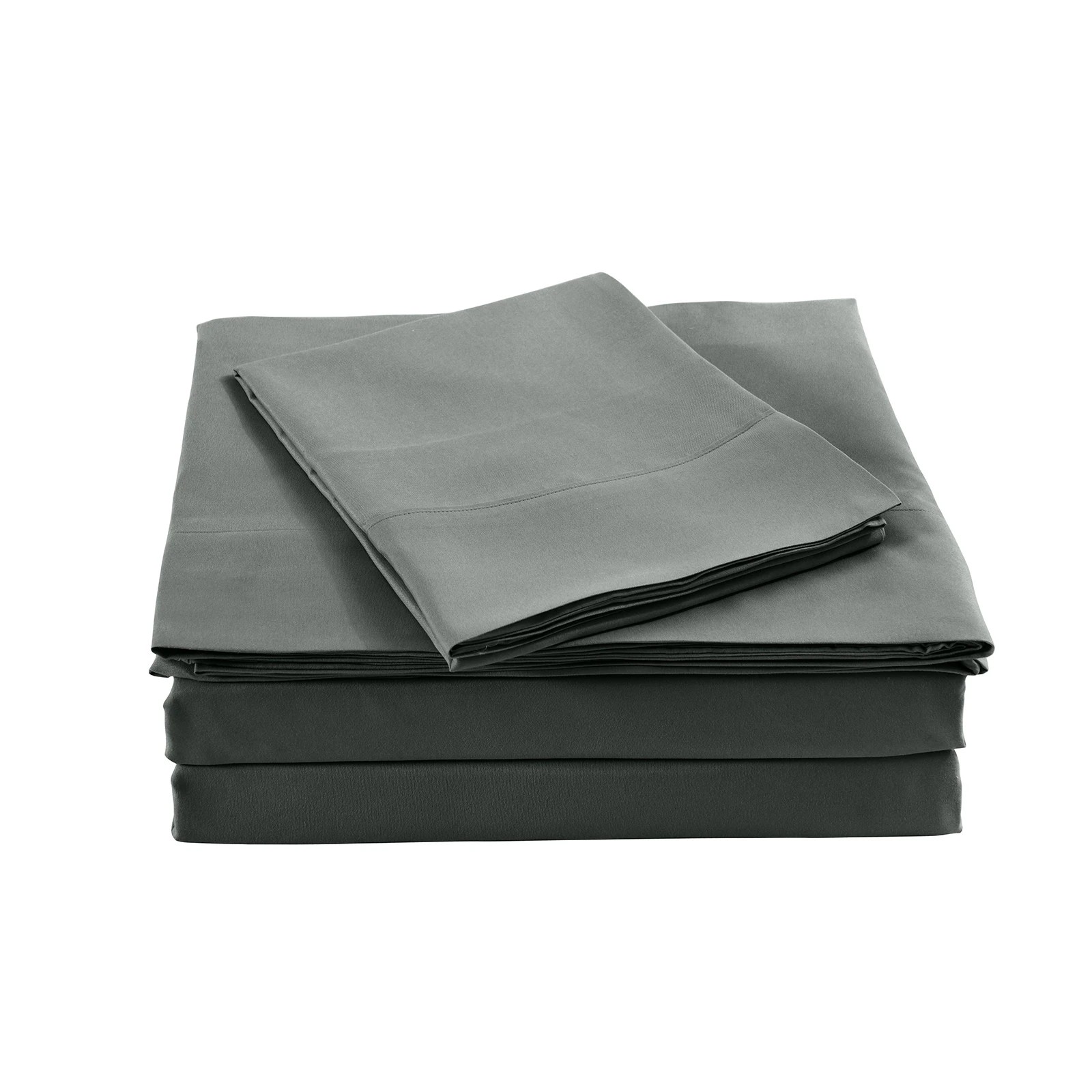 1 Royal Comfort Bamboo Blended Sheet & Pillowcases Set 1000TC Ultra Soft Bedding - King Bed - Charcoal, 1 of 4