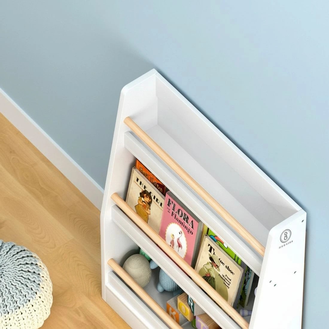 7 Keezi Kids Bookshelf 3 Tiers Storage Children Bookcase Organiser Display Shelf - White, 7 of 8