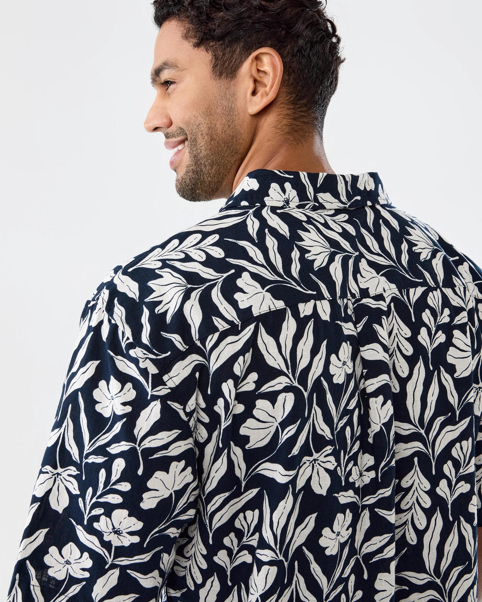 8 Short Sleeve Textured Print Shirt Nvy Soft, 8 of 8
