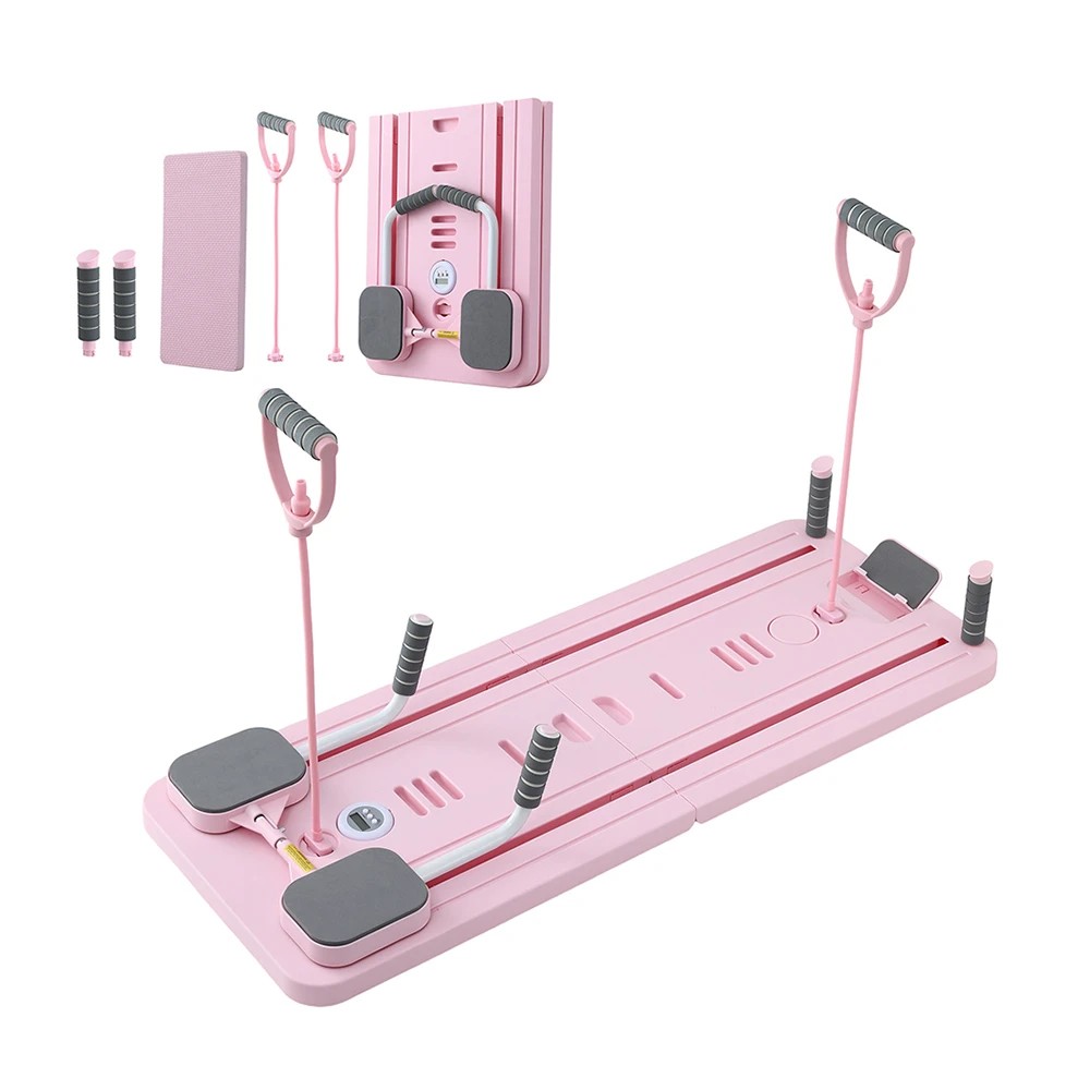 1 Everfit Pilates Reformer Abdominal Exercise Board Push Up Set Fitness - Pink, 1 of 10