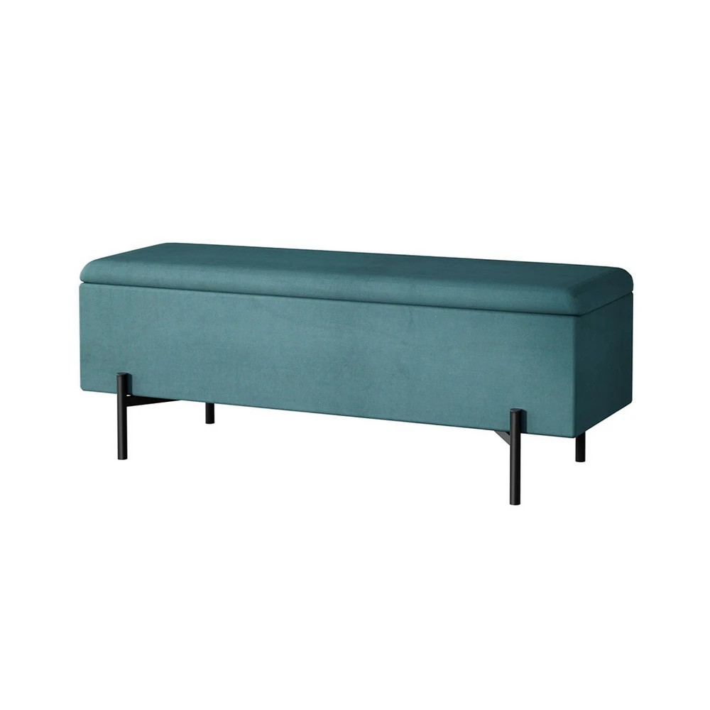 1 Artiss Storage Ottoman Blanket Box 140cm Velvet Green - Green, 1 of 5