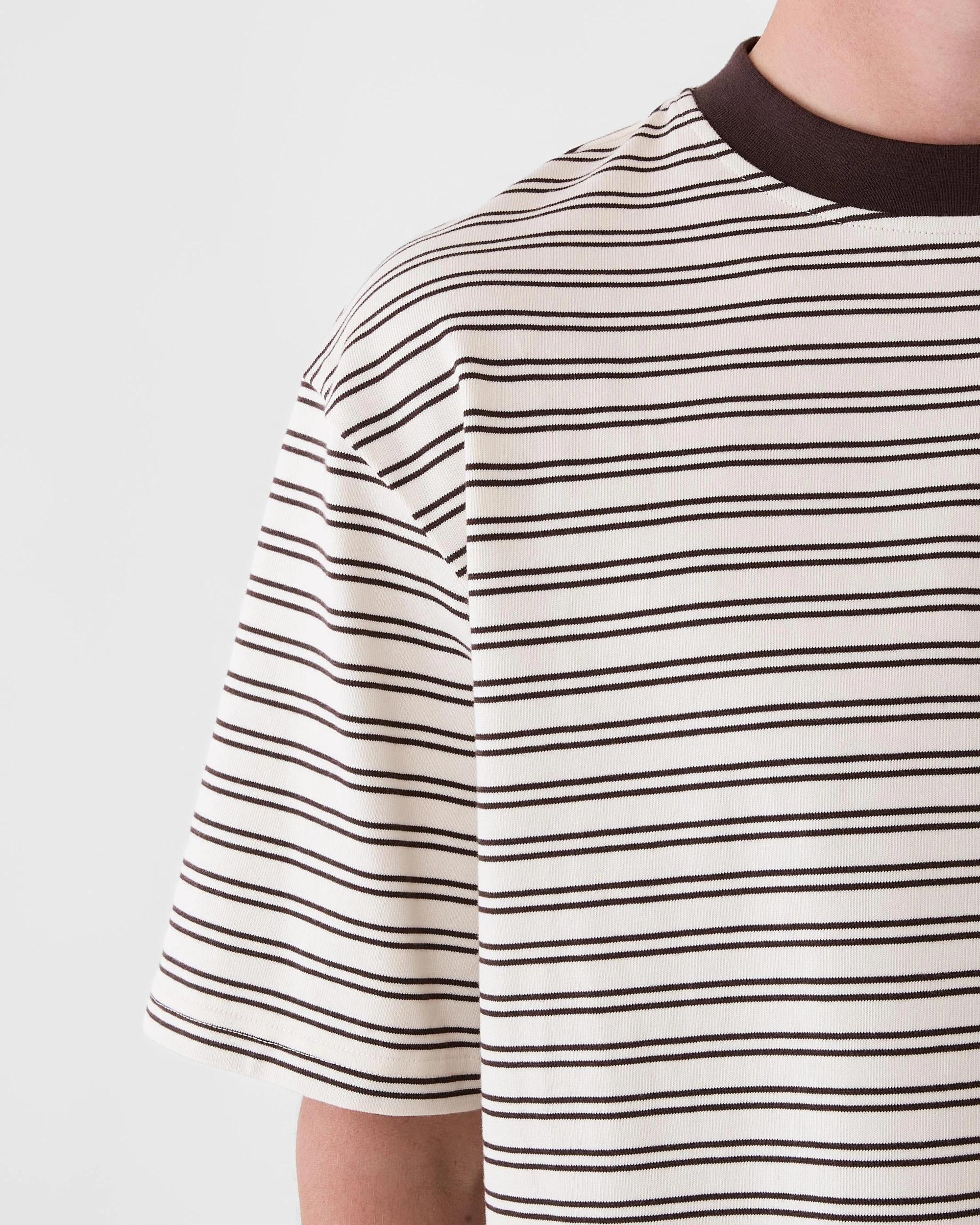 5 Oversized Textured Stripe T-shirt Brn Strpe, 5 of 6