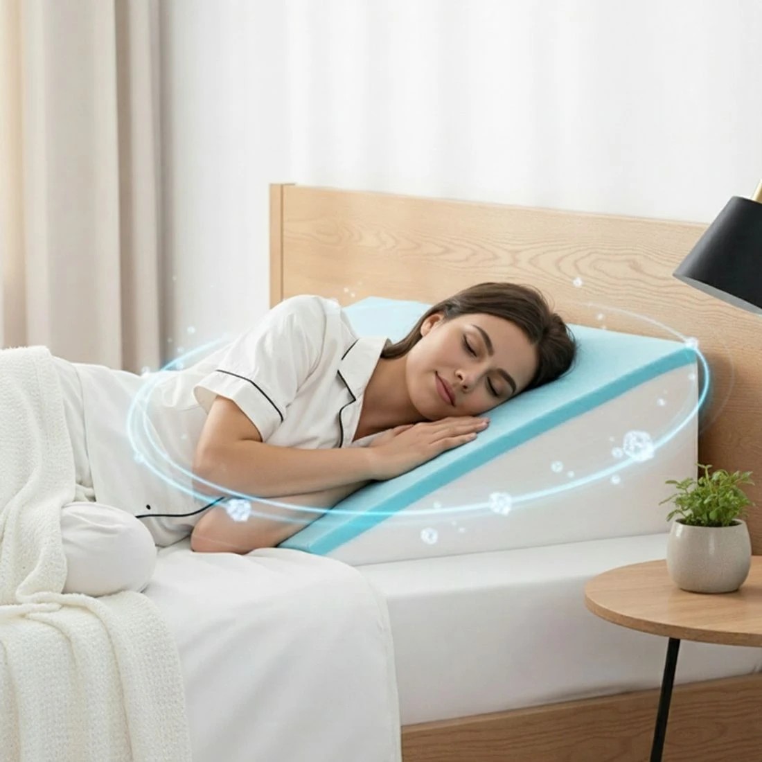 6 Giselle Bedding Wedge Pillow - Grey, 6 of 8