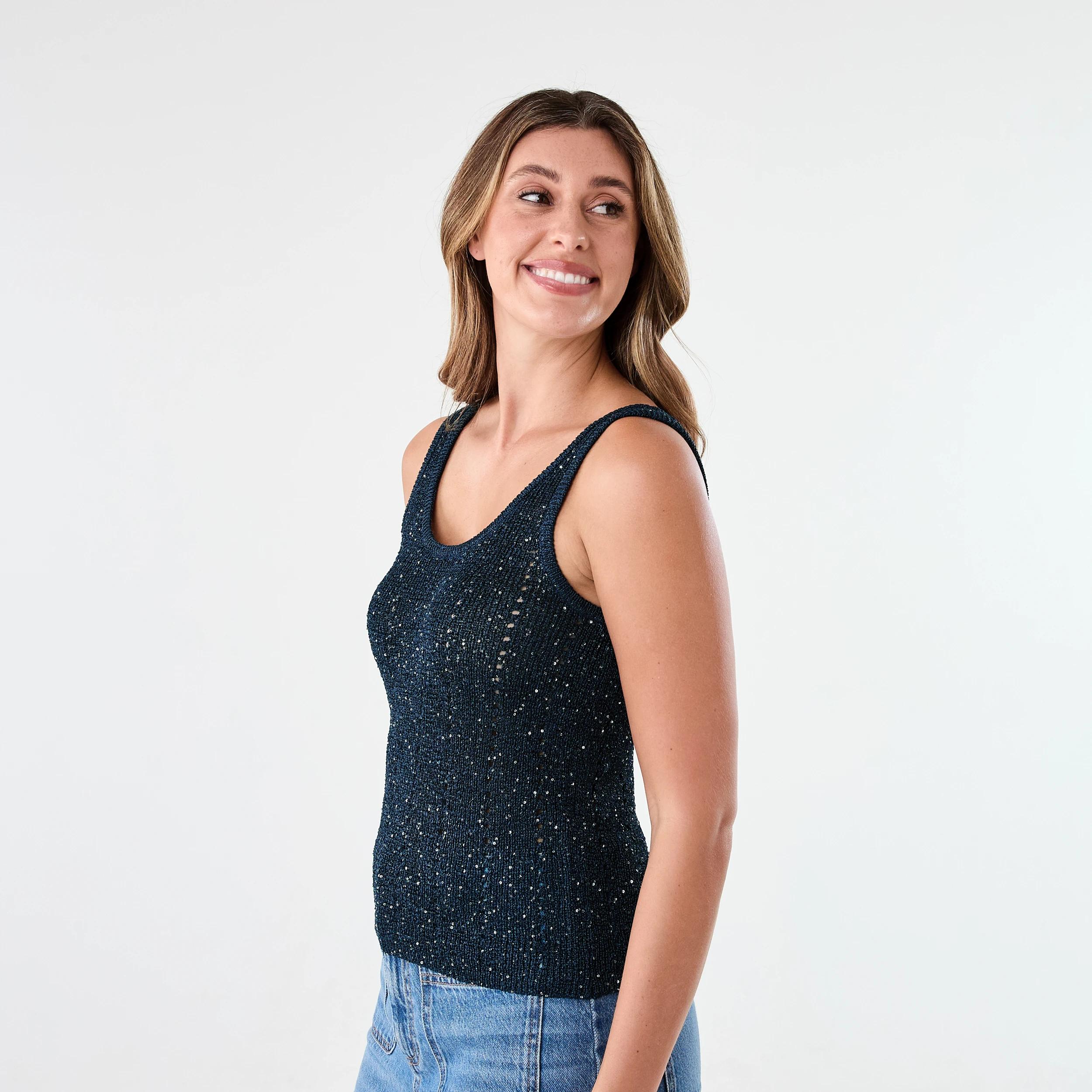 2 Sequin Tank Navy Blaze, 2 of 6