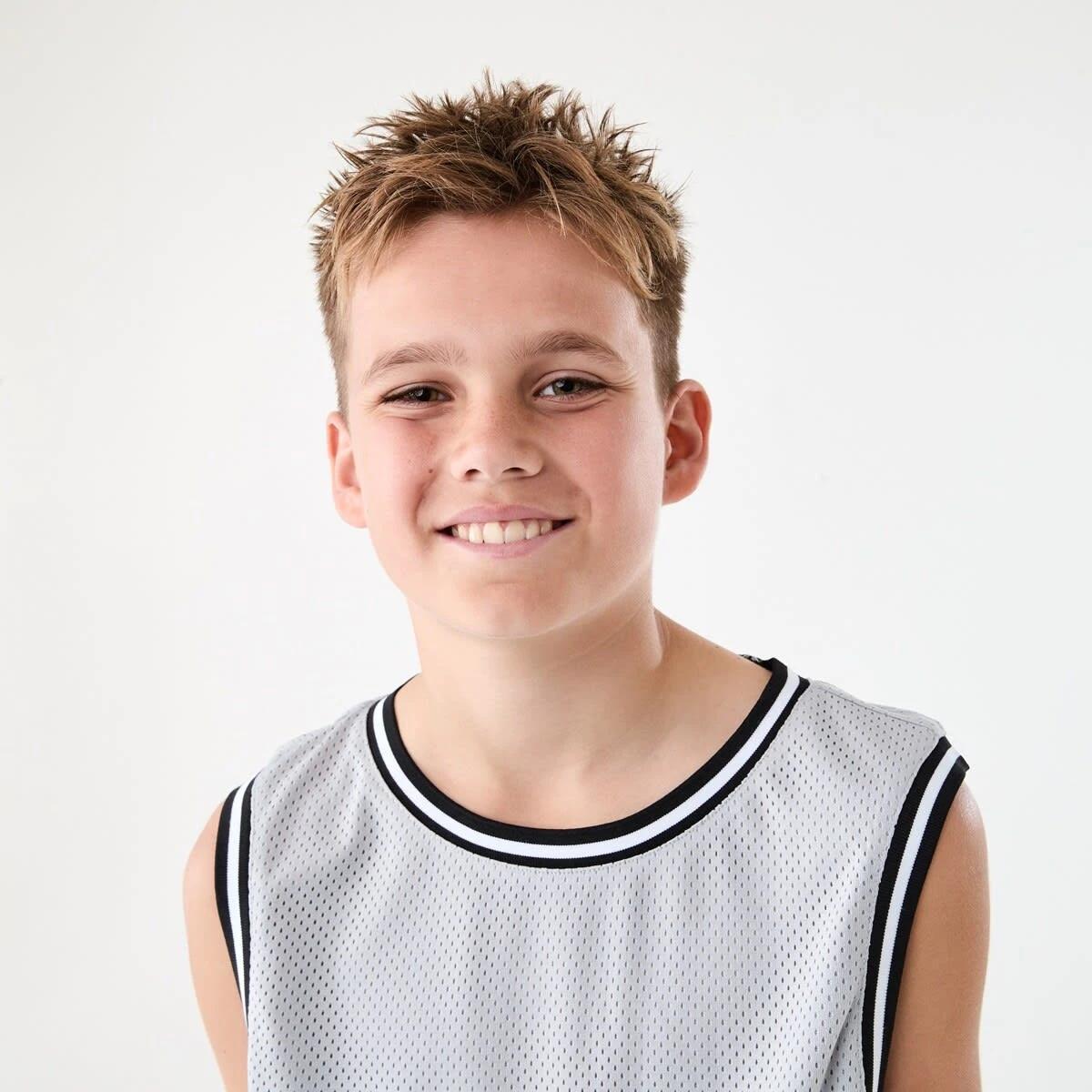 3 Active Kids Sleeveless Mesh Tank ICE GRAY, 3 of 8