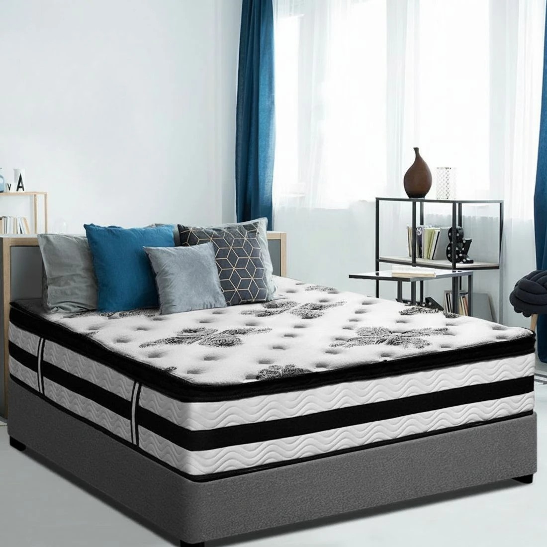 7 Giselle Bedding 34cm Mattress Euro Top Pocket Spring Double Comfort Support Breathable Pressure Relief - White, 7 of 7