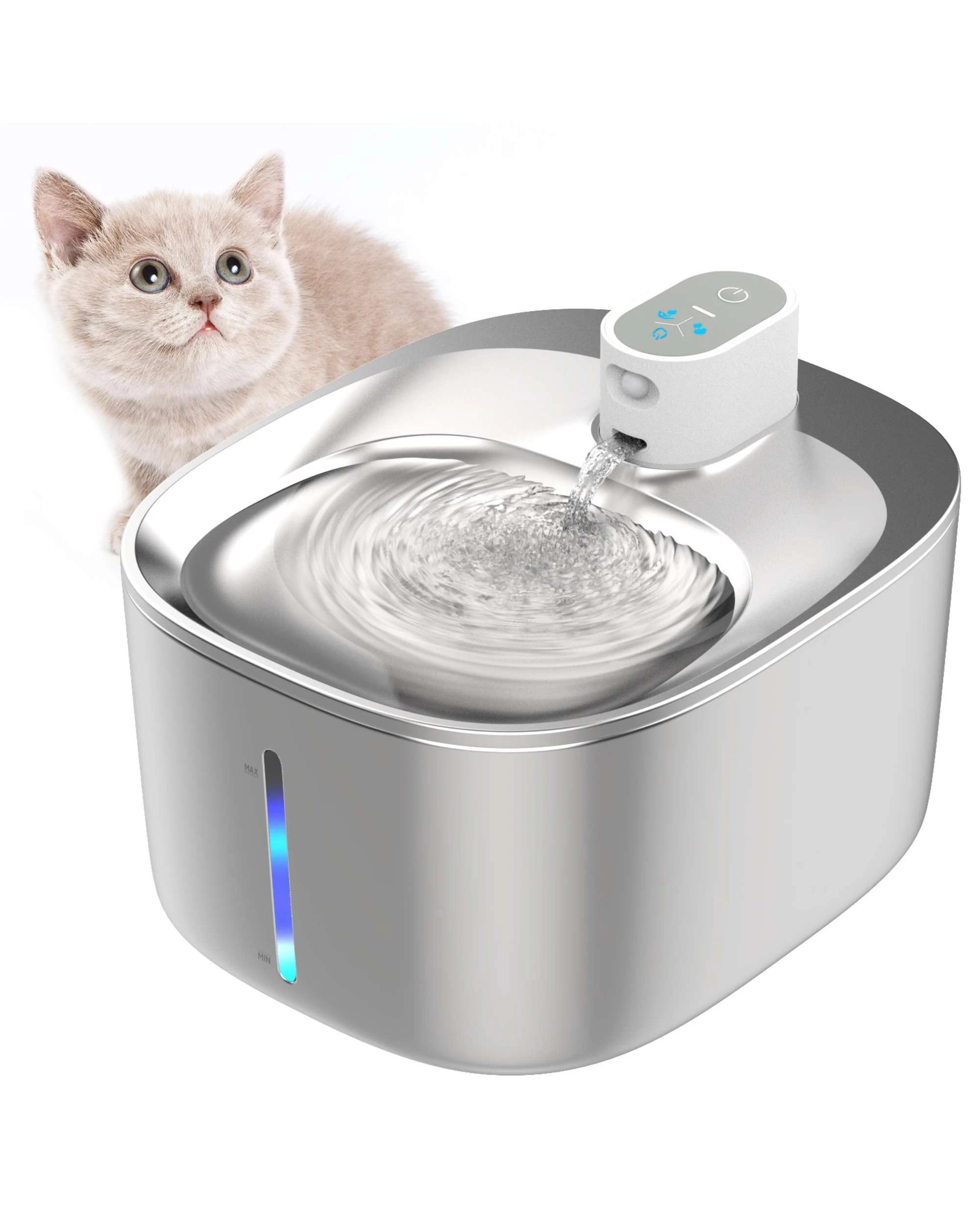 4 Advwin Automatic Pet Water Fountain 4L Wireless Stainless Steel, 4 of 7