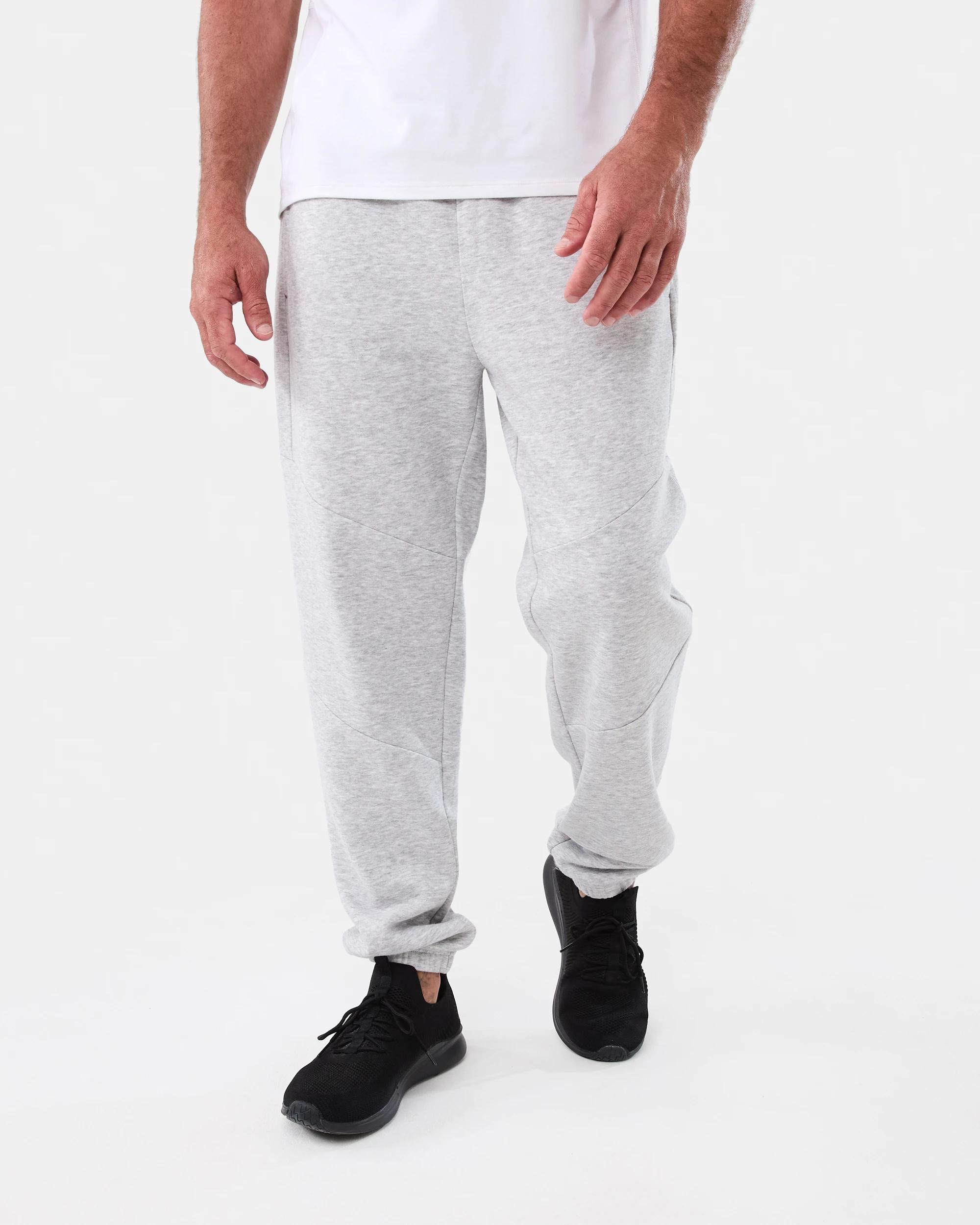1 Active Mens Panel Trackpants GREY MARLE CORE, 1 of 6