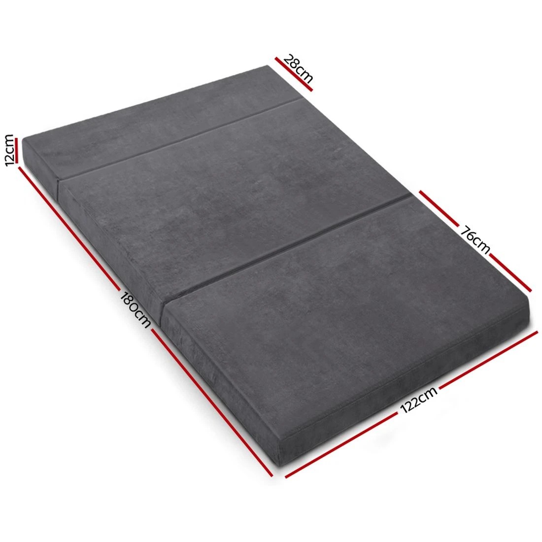 2 Giselle Bedding Foldable Mattress Folding Foam Bed Mat Double - Double Bed - Grey, 2 of 5