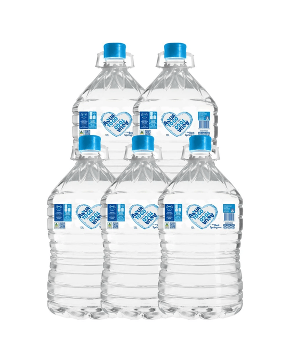 Aqua To Go 12L Spring Water Cooler Bottle 5 Pack