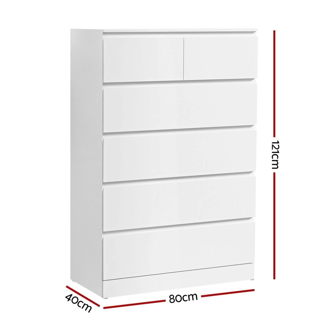 4 Artiss Pepe 6-drawer Chest Of Drawers, White
 - White, 4 of 8
