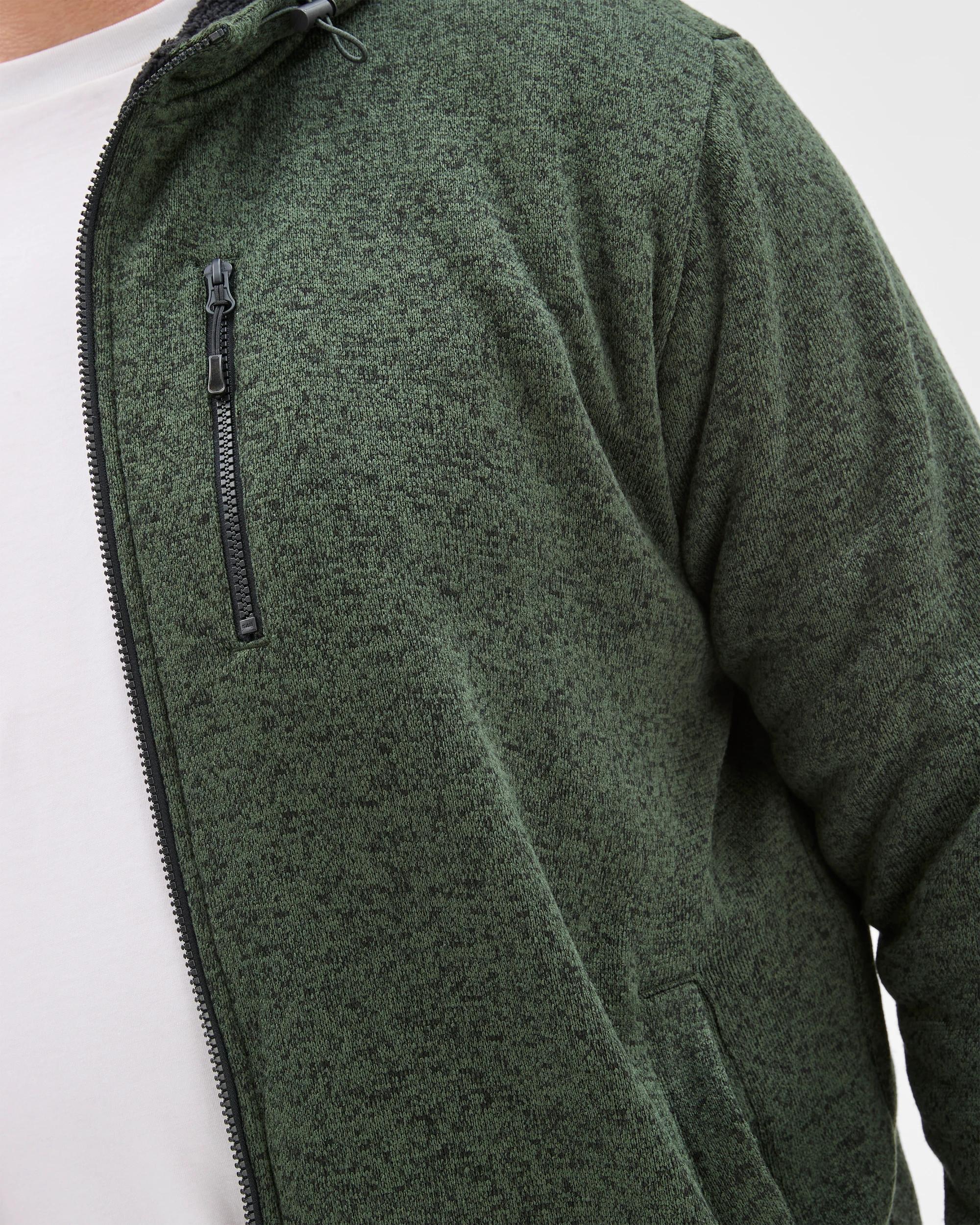 3 Target Man Plus Size Teddy Zip Through Fleece Hooded Jumper GREEN, 3 of 6