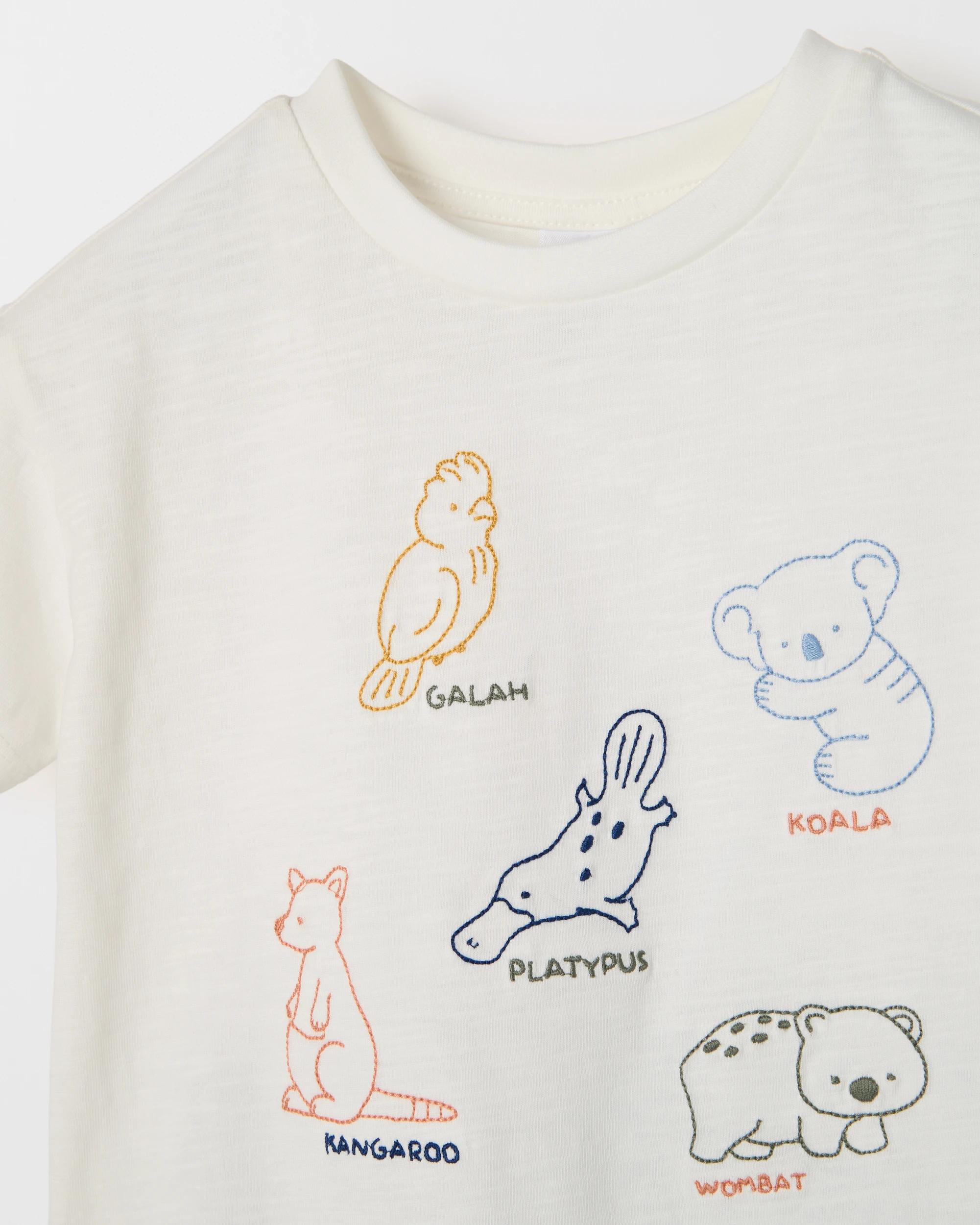 5 Target Baby Organic Cotton Embroidered T-Shirt and Trackpants Set CLOUD DANCER AUSTRALIANA, 5 of 5
