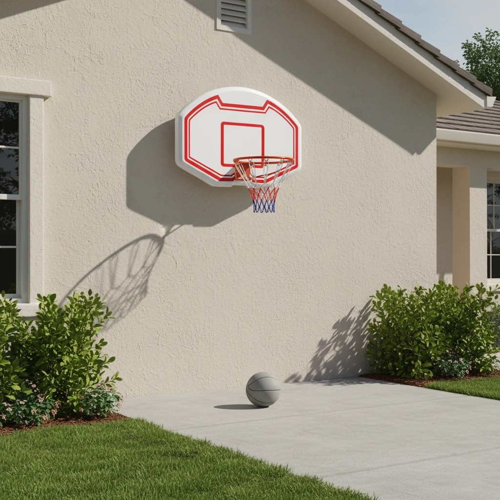 1 Costway Wall Mounted Basketball Set Basketball Hoop Ring w/Backboard & Standard Rim Indoor Outdoor, 1 of 2