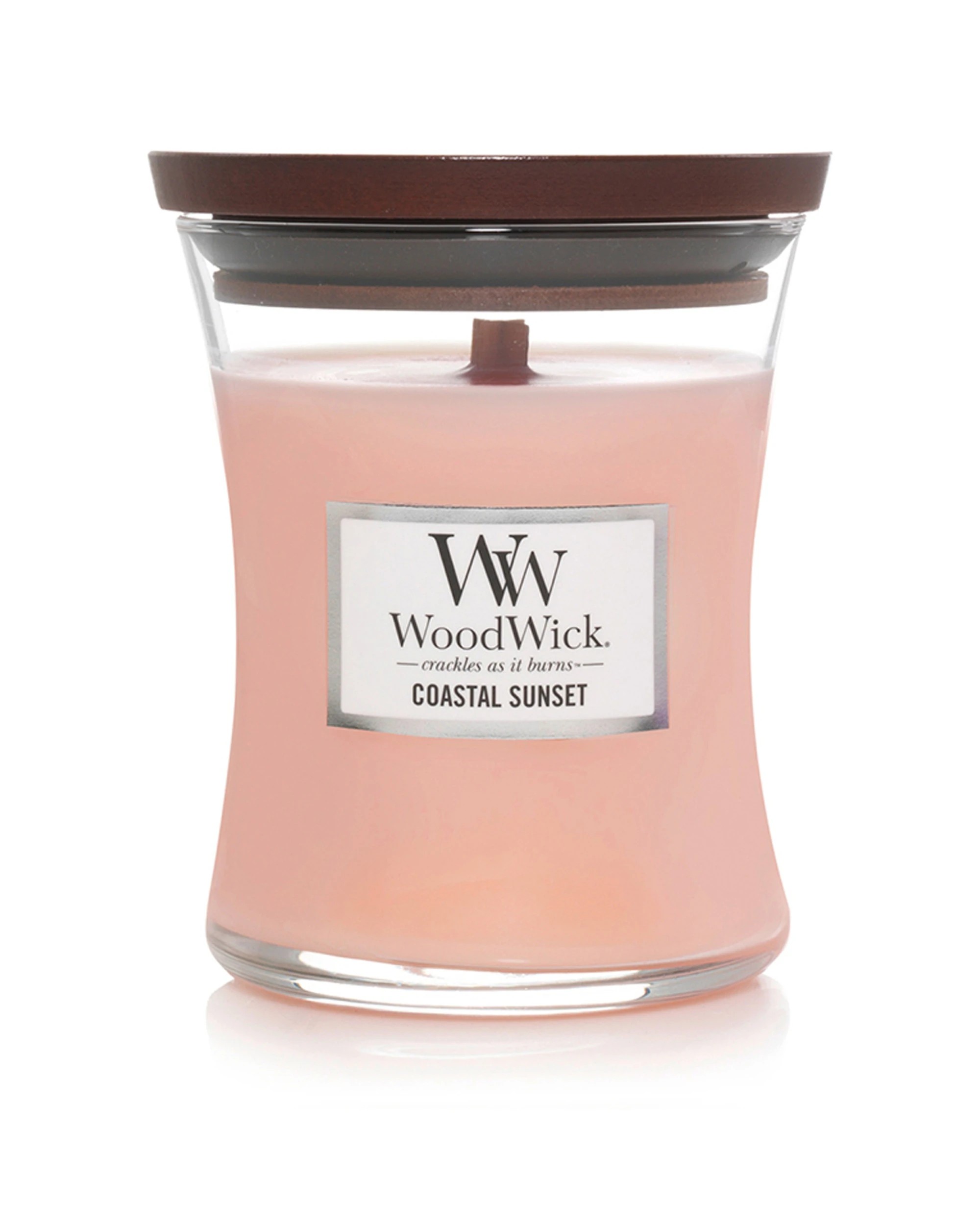 1 Woodwick Scented Soy Wax Candle Coastal Sunset Scented Home Fragrance Medium - Pink, 1 of 4