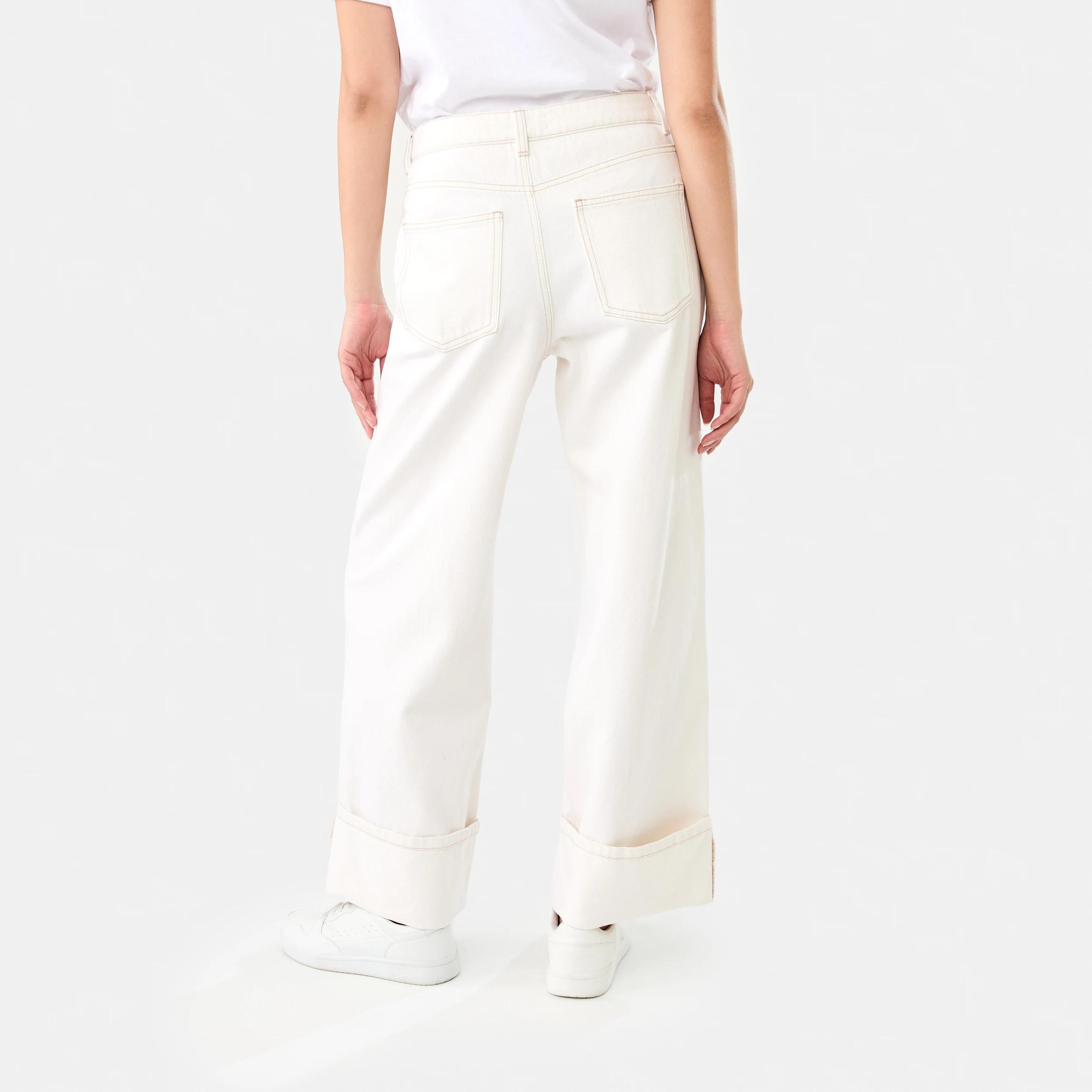 4 Cuffed Hem Jeans Ecru, 4 of 9