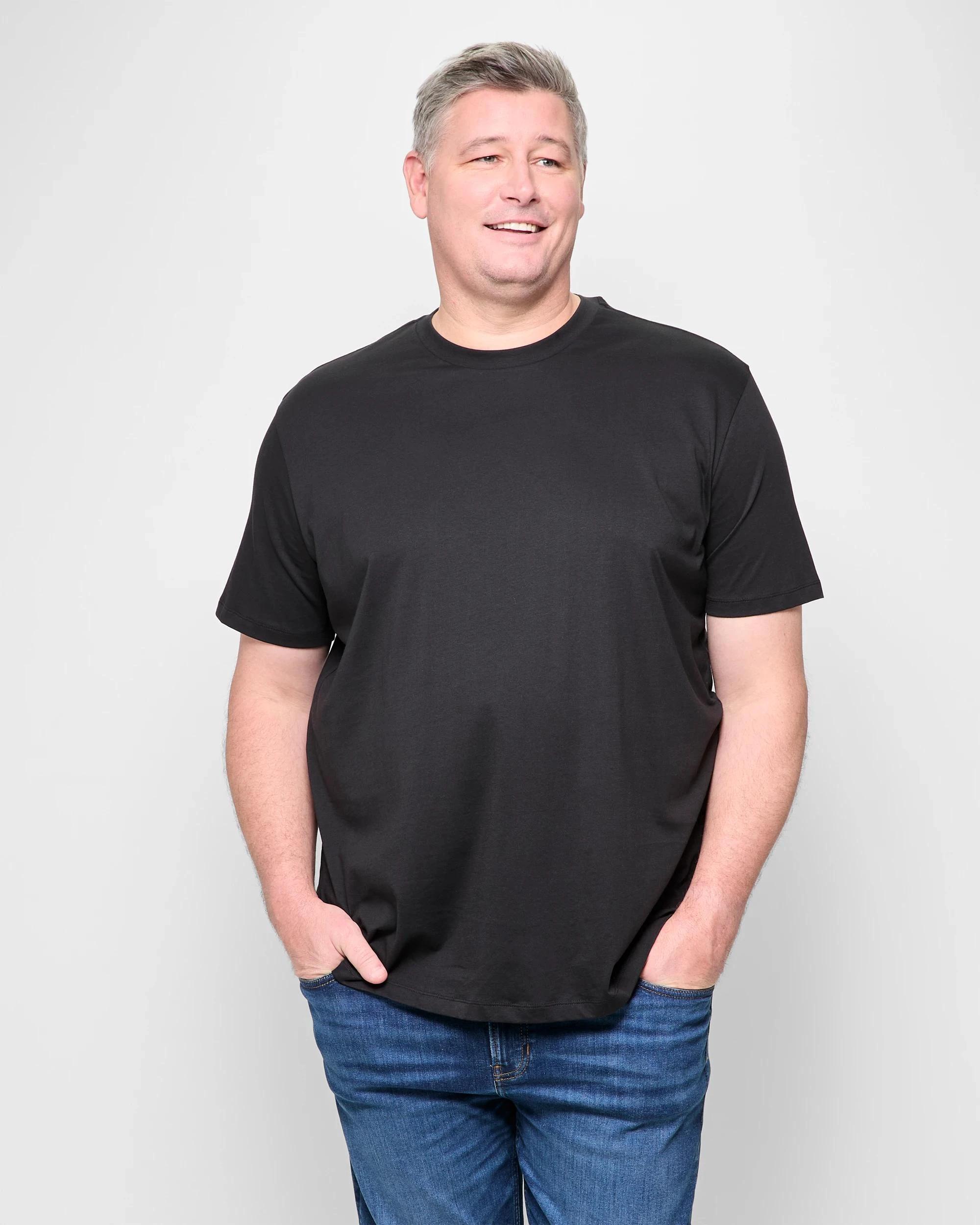 1 Target Man Plus Plus Size Australian Cotton Crew T-Shirt BLACK, 1 of 5