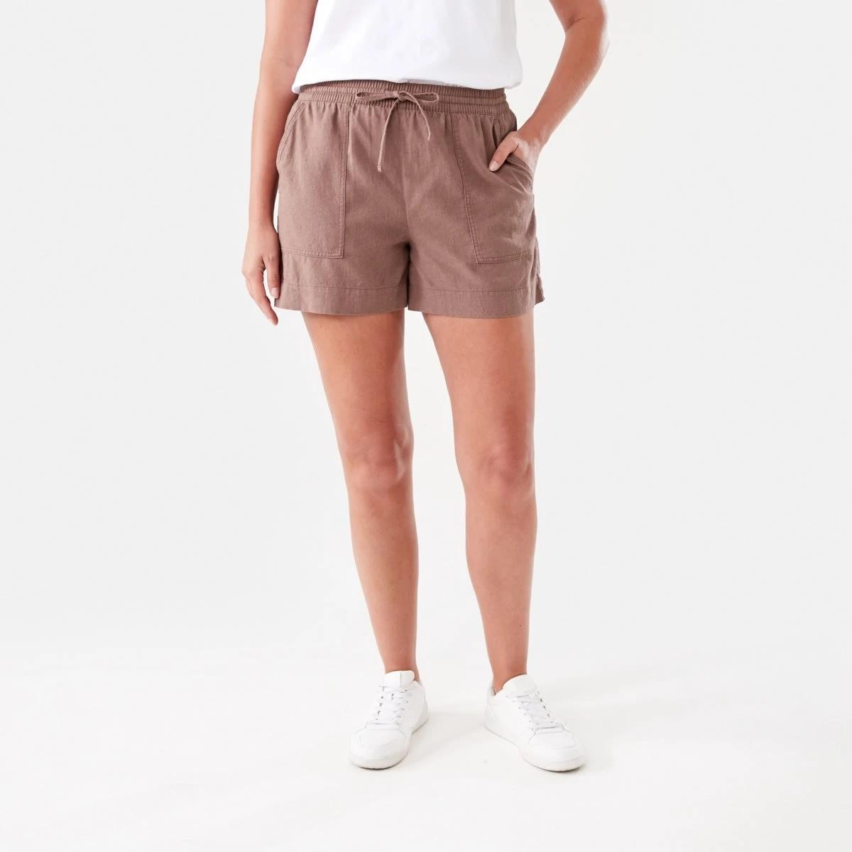 6 Linen Blend Patch Pocket Shorts FAWN TAUPE, 6 of 6