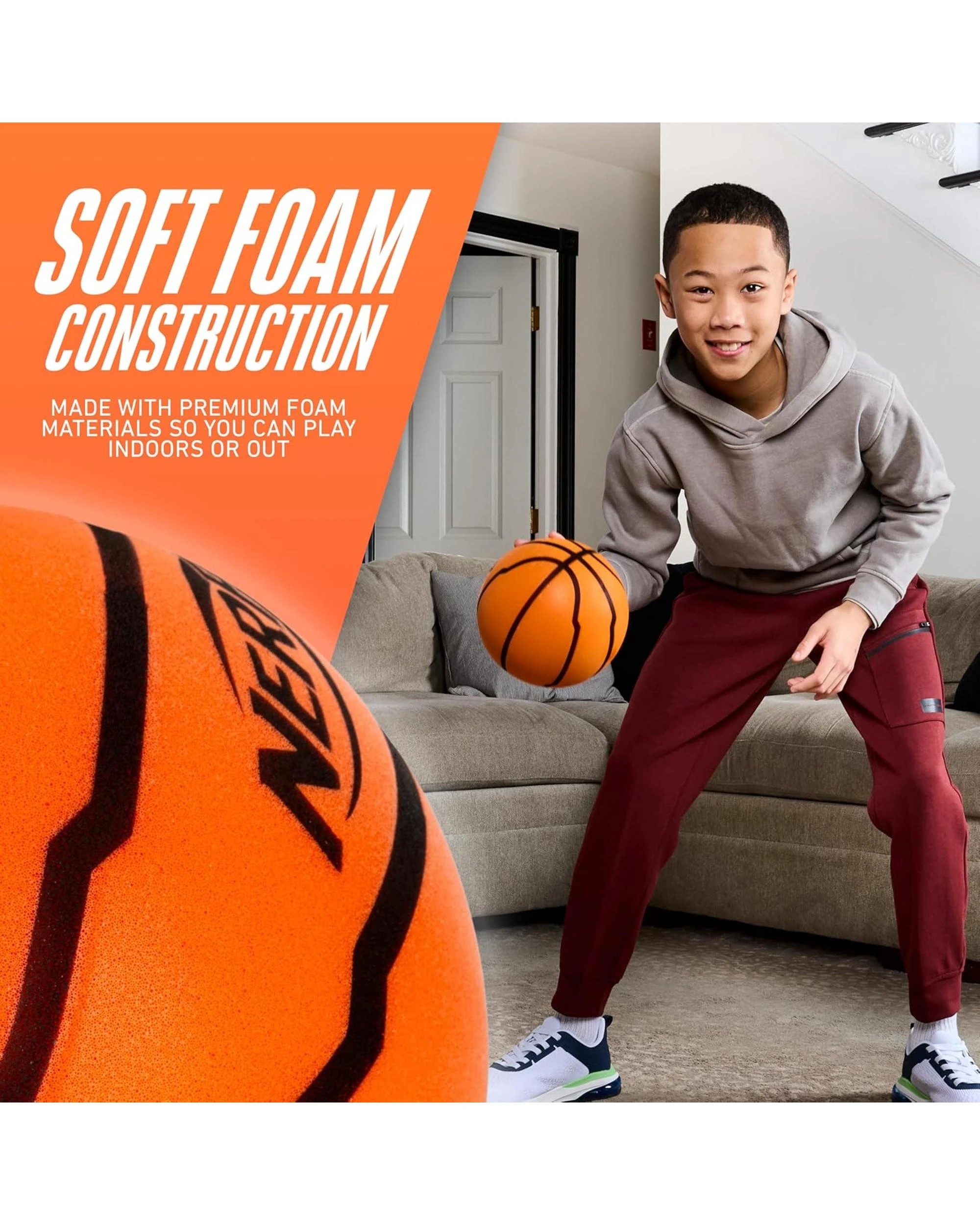 4 Nerf Quietcourt Silent Foam Basketball, 4 of 7