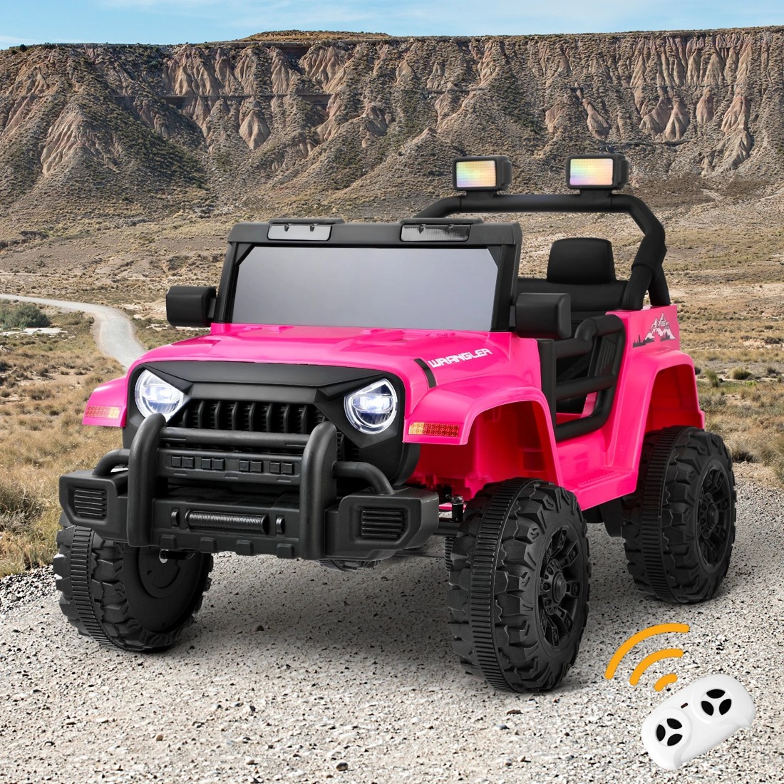 2 Mazam Kids Ride On Cars Remote Control 12v Electric Toy Jeep Horn Music Car
 - Pink, 2 of 10
