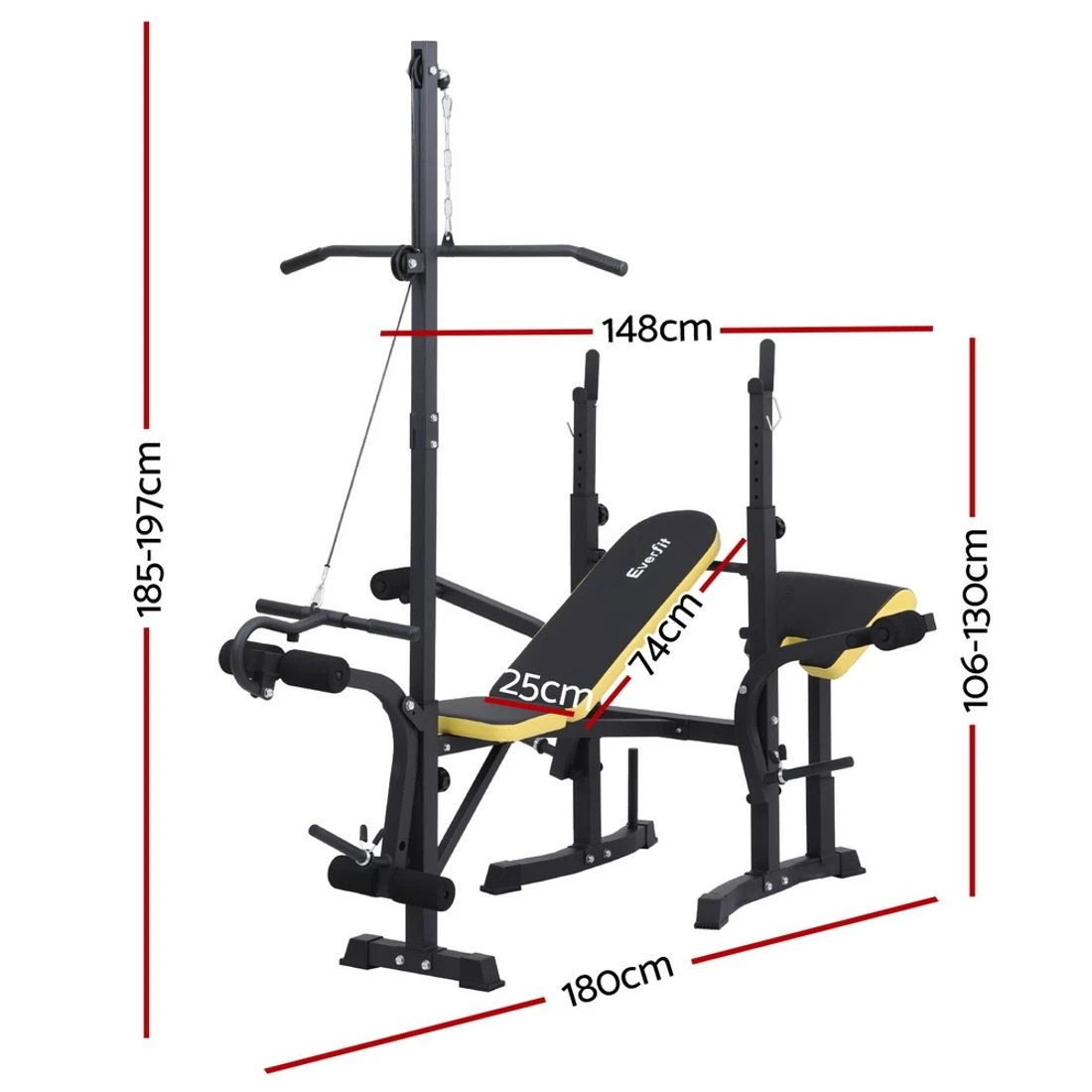 2 Everfit Weight Bench 14in1 Press Multi-Station Fitness Home Gym Equipment - Multi, 2 of 6