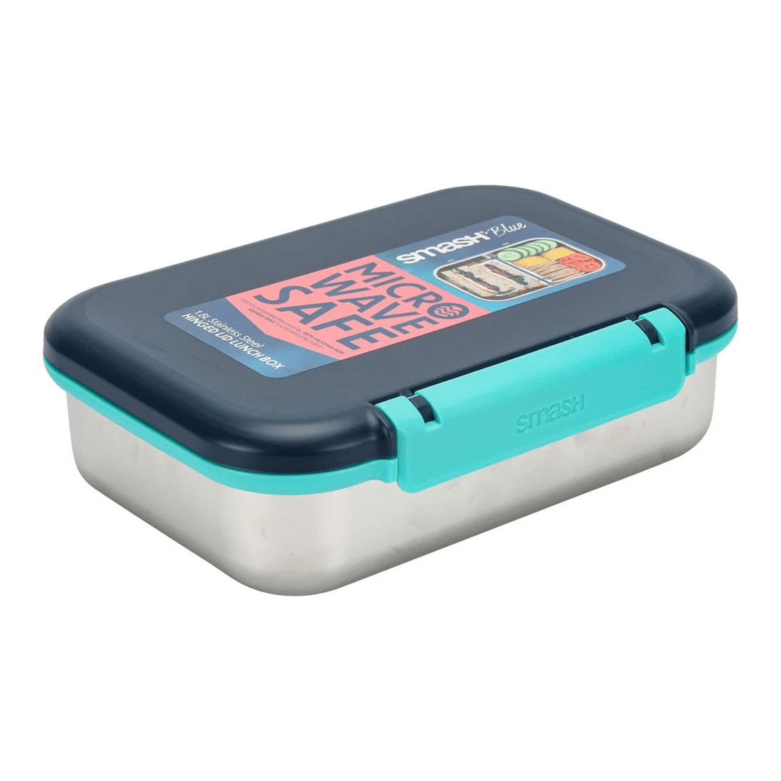 3 Smash Hinged Lid Lunch Box Navy, 3 of 6