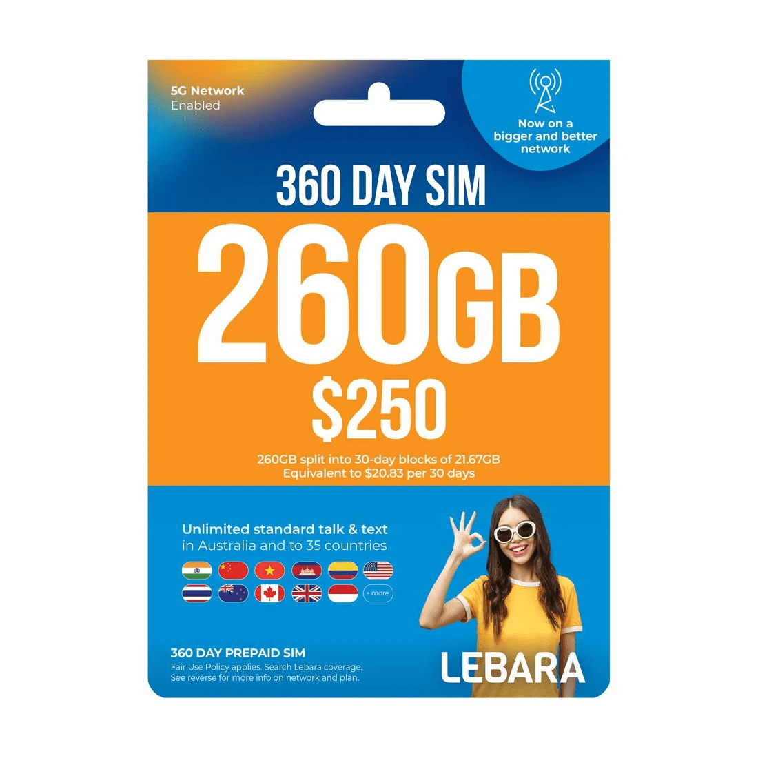 1 Lebara $250 Prepaid Eco SIM, 1 of 1