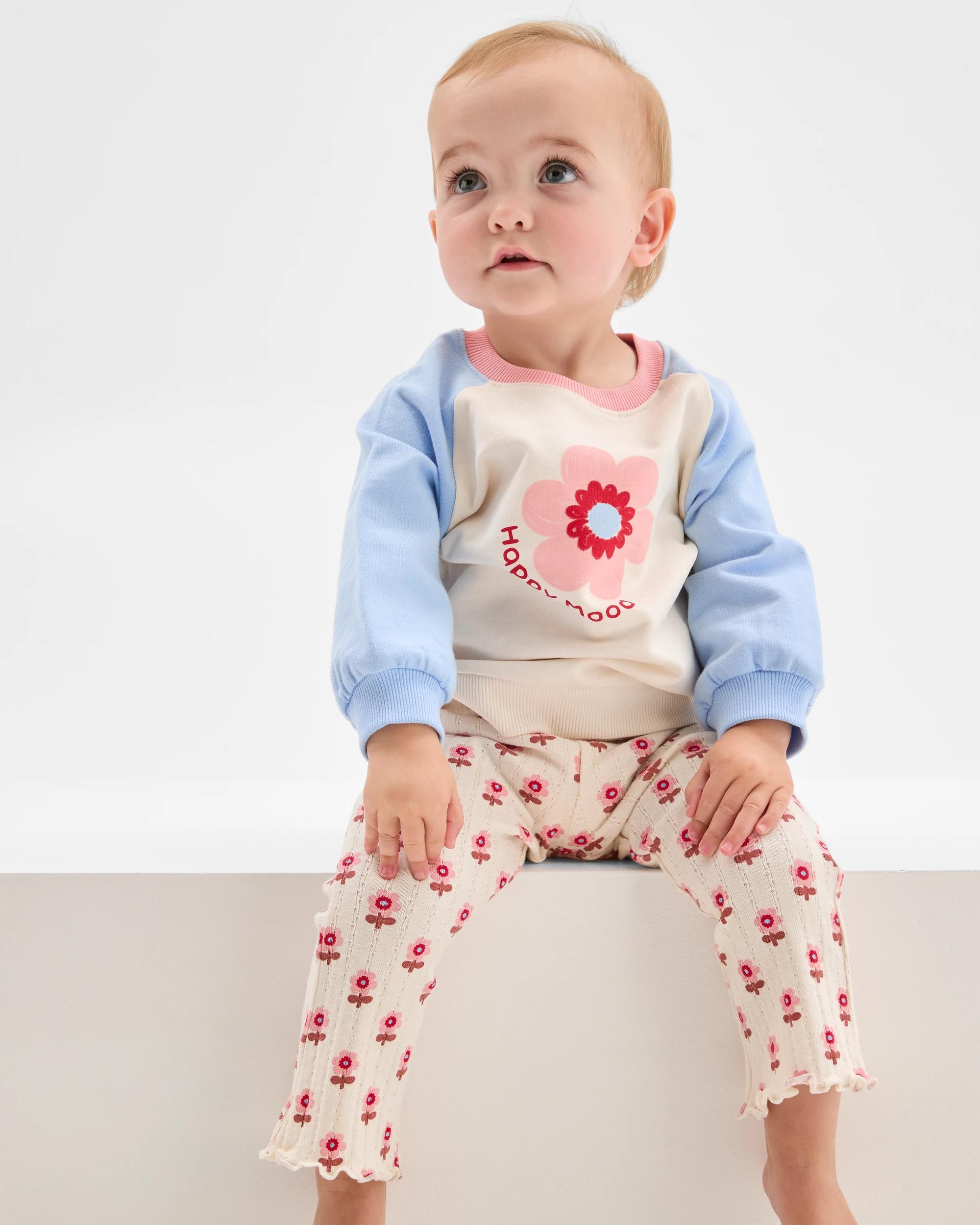 2 Target Baby Organic Cotton Jumper & Flare Pants 2 Piece Set DAISY GARDEN, 2 of 6