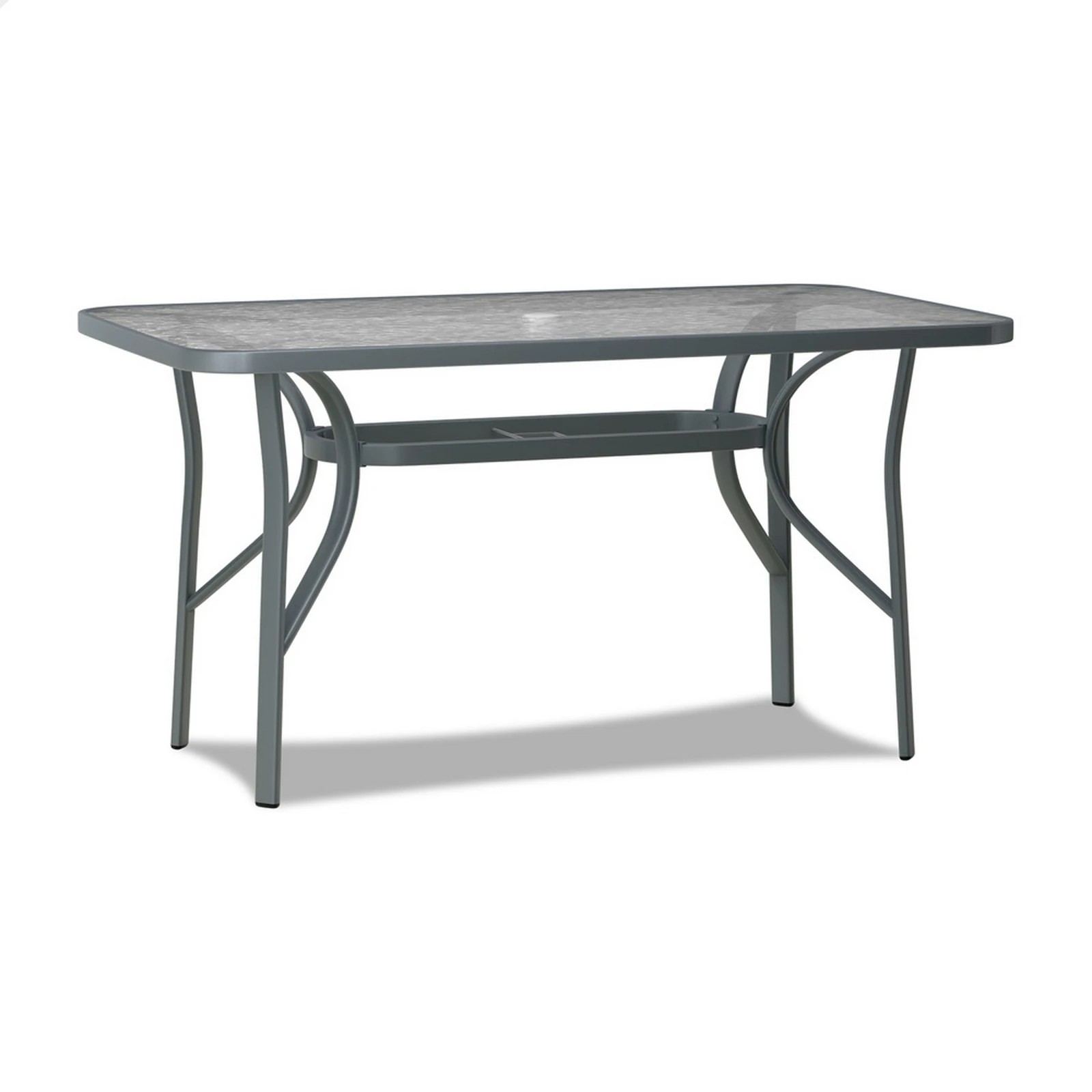 1 Alfordson Outdoor Furniture Patio Dining Table Garden 140CM X 80CM Glass - Grey, 1 of 10
