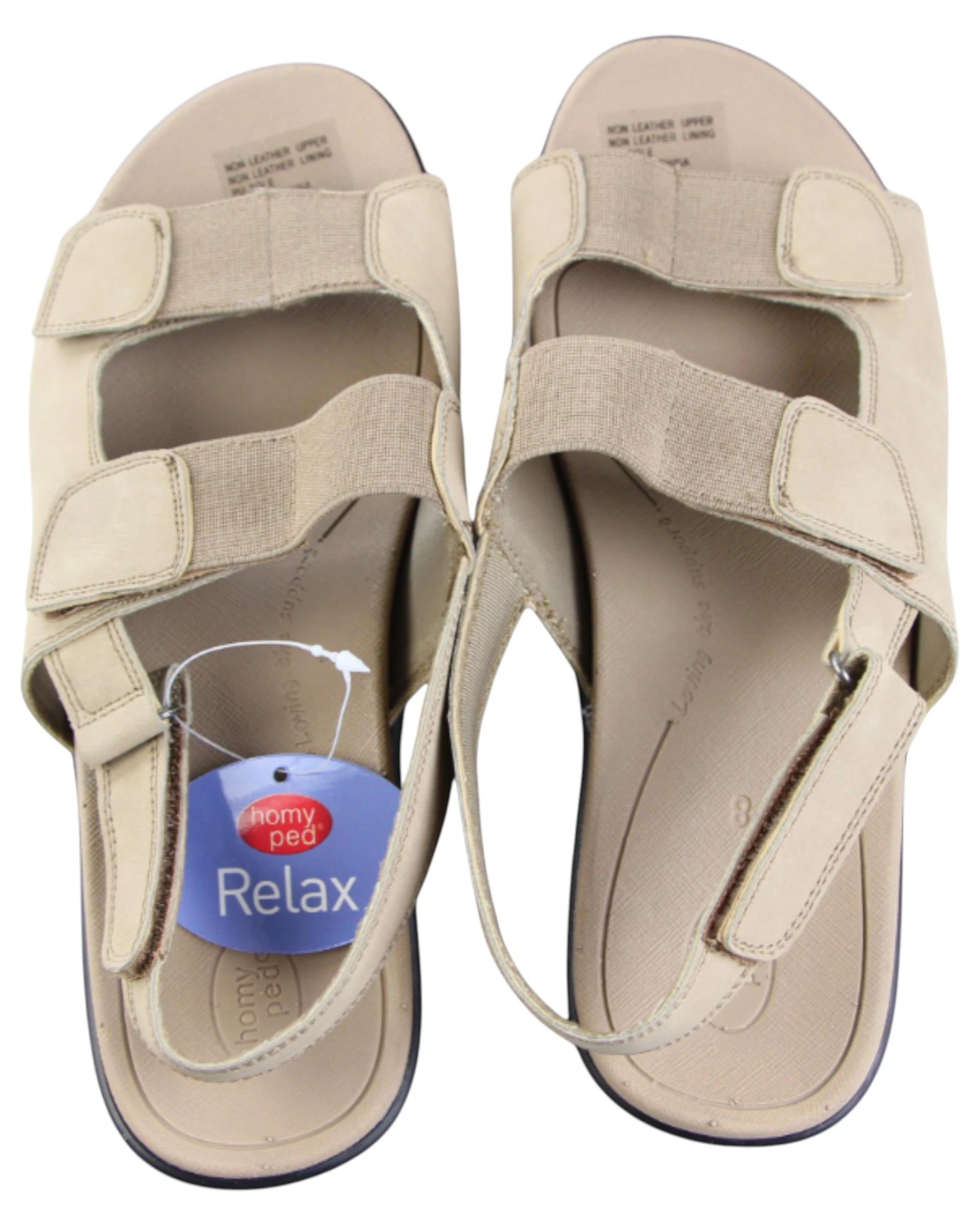 3 HomyPed Womens Nikki Sandals Slip On Shoes Flats TAUPE, 3 of 4
