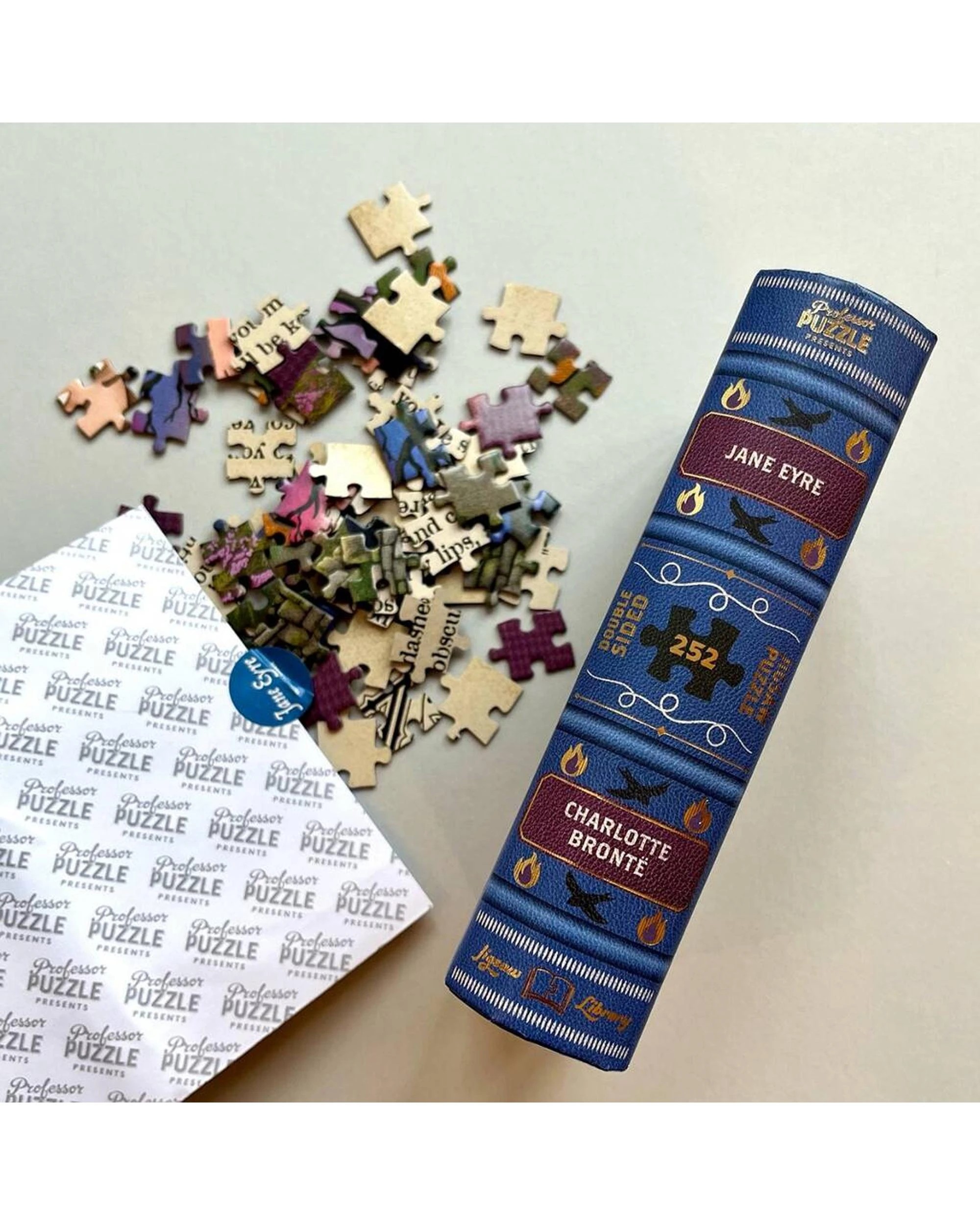 4 Professor Puzzle Jigsaw Library Jane Eyre 252 Piece Double-Sided Jigsaw Puzzle, 4 of 5